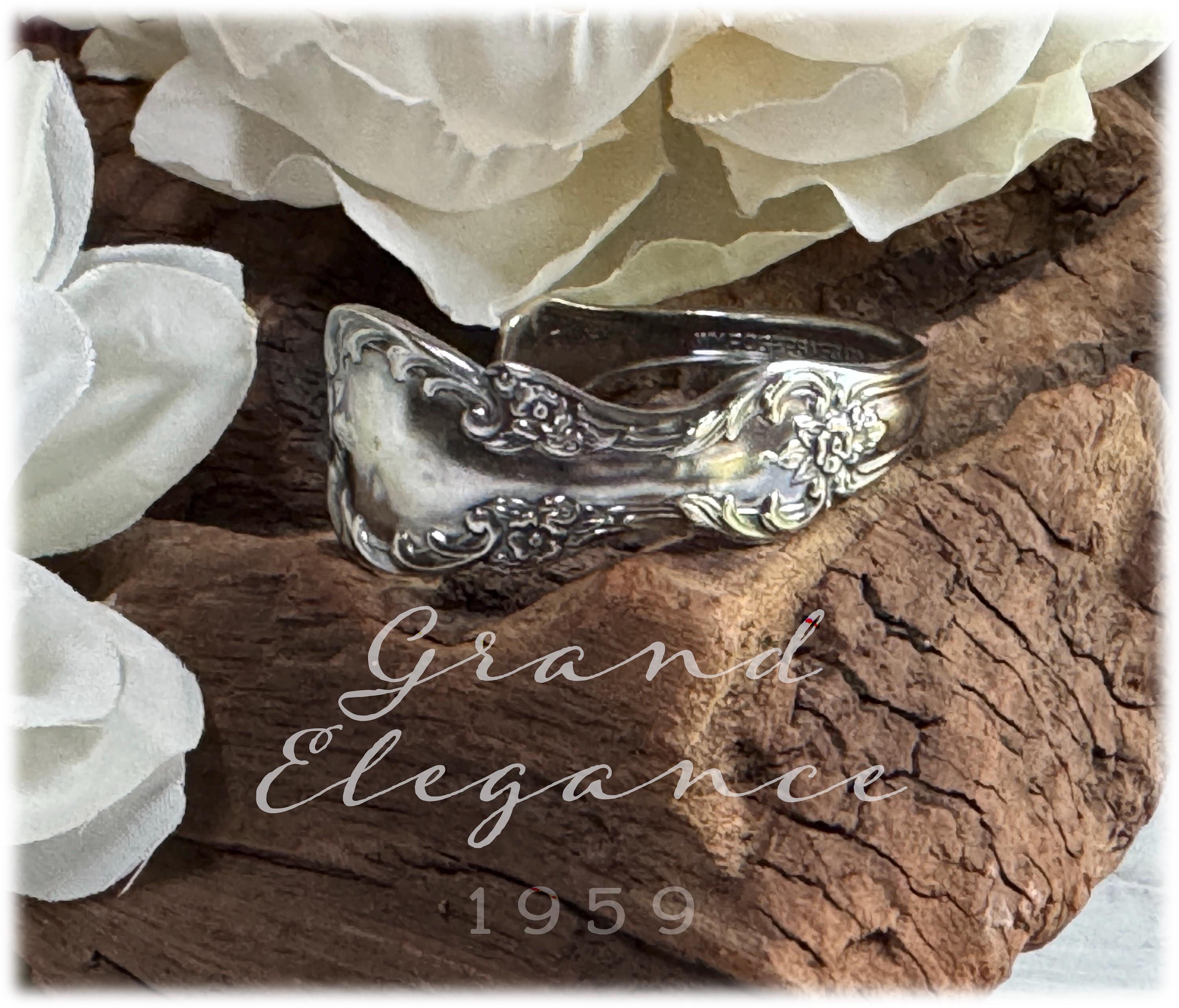 1959 Grand Elegance Southern Manor Spoon Cuff Bracelet, Silverplate Flatware Jewelry, MCM Classic Design