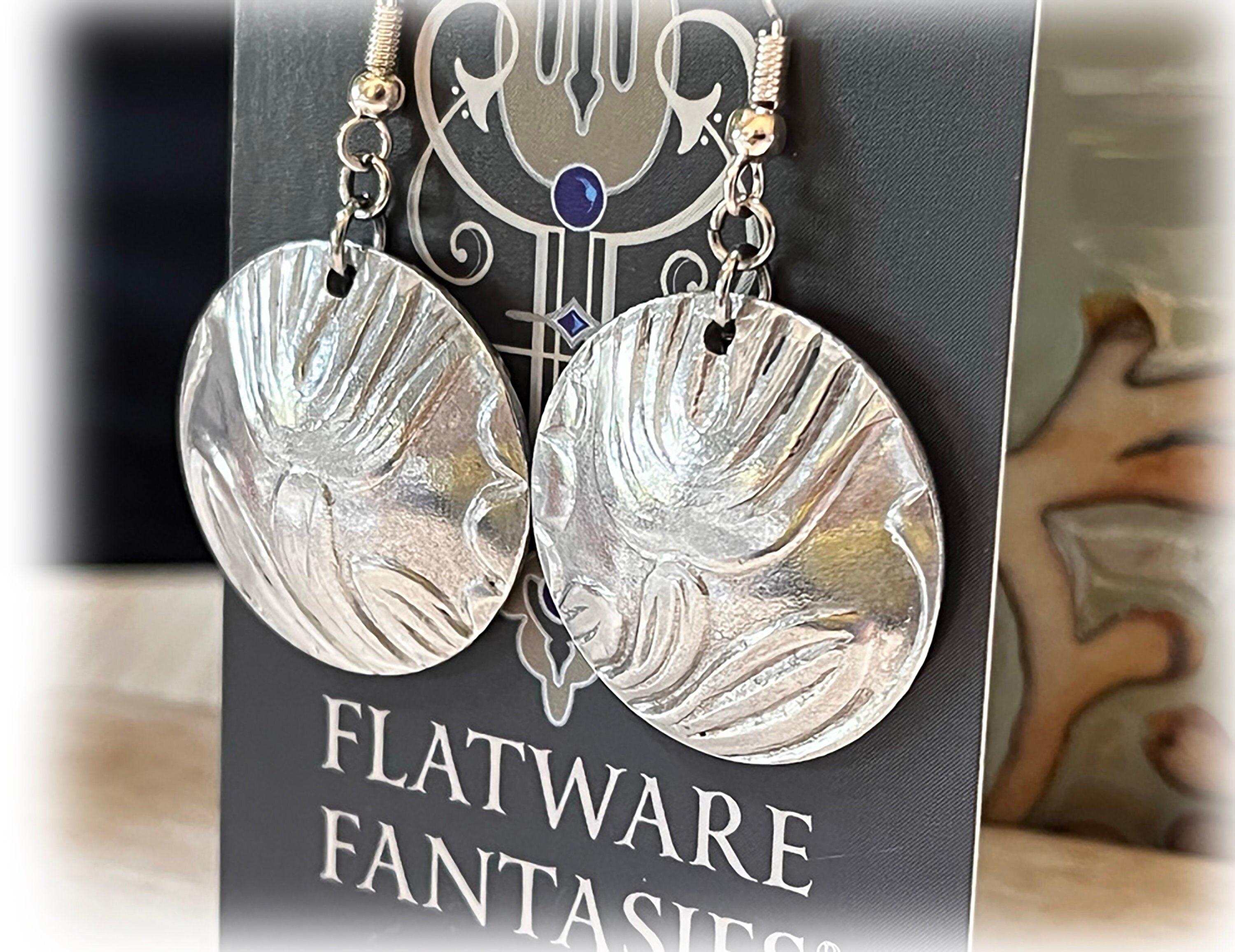 Upcycled Aluminum Floral Earrings: Lightweight Domed Discs