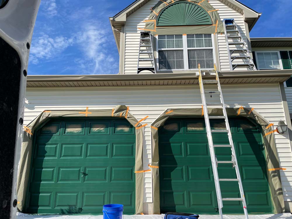Exterior of a South Jersey home being prepared for painting
