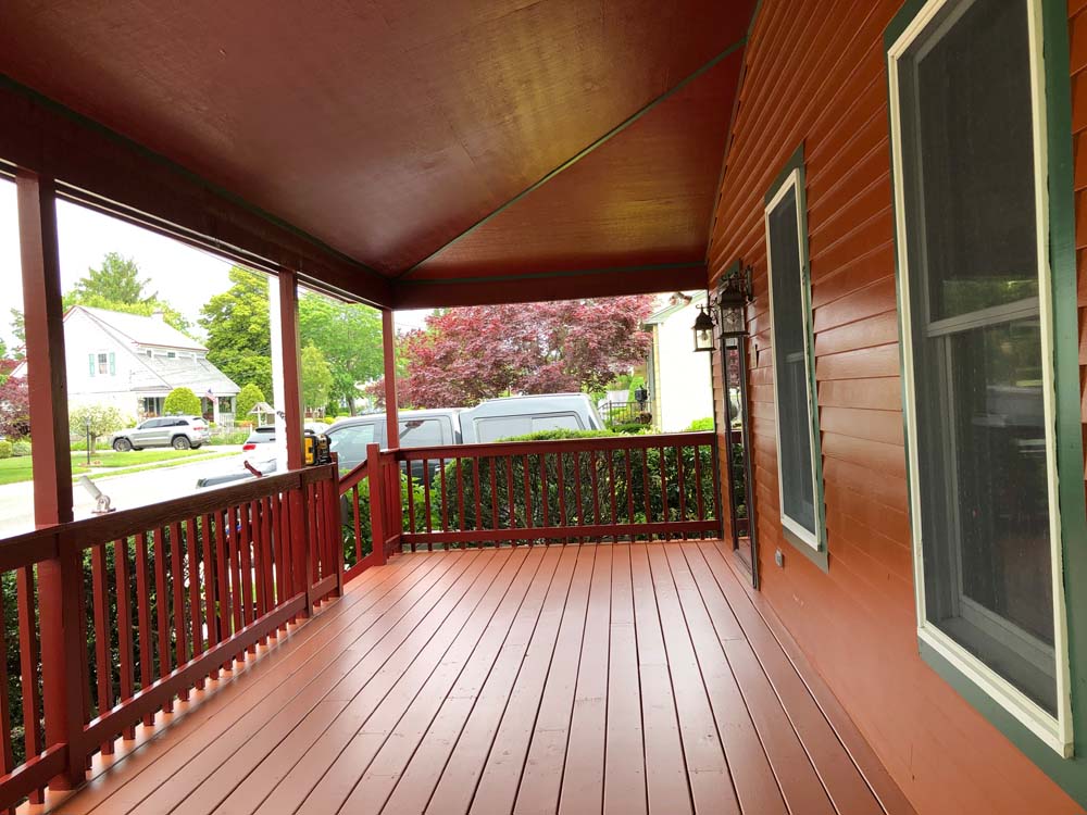 Finished painted porch and deck