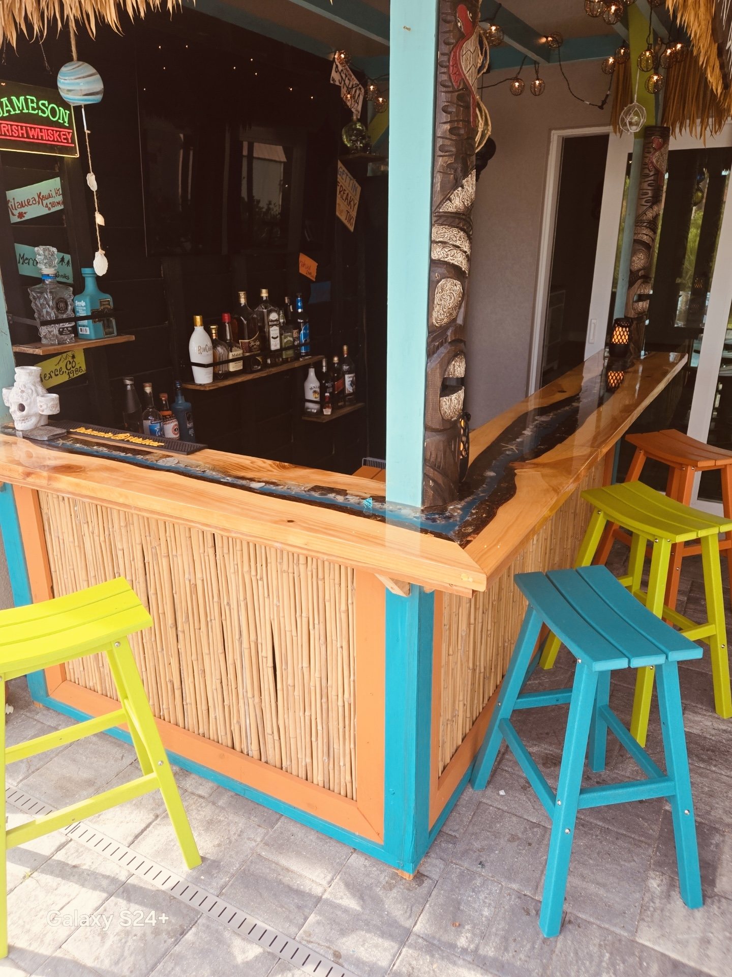 Delivered custom backyard bar