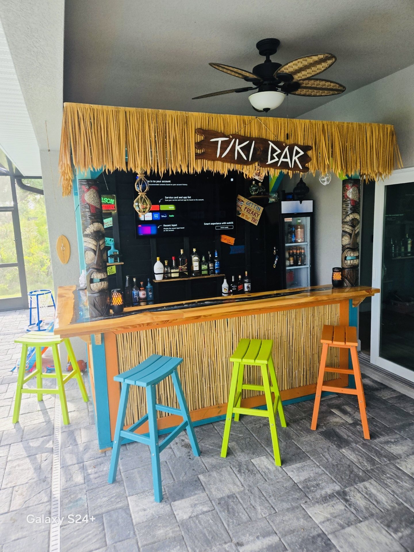 Delivered custom backyard bar