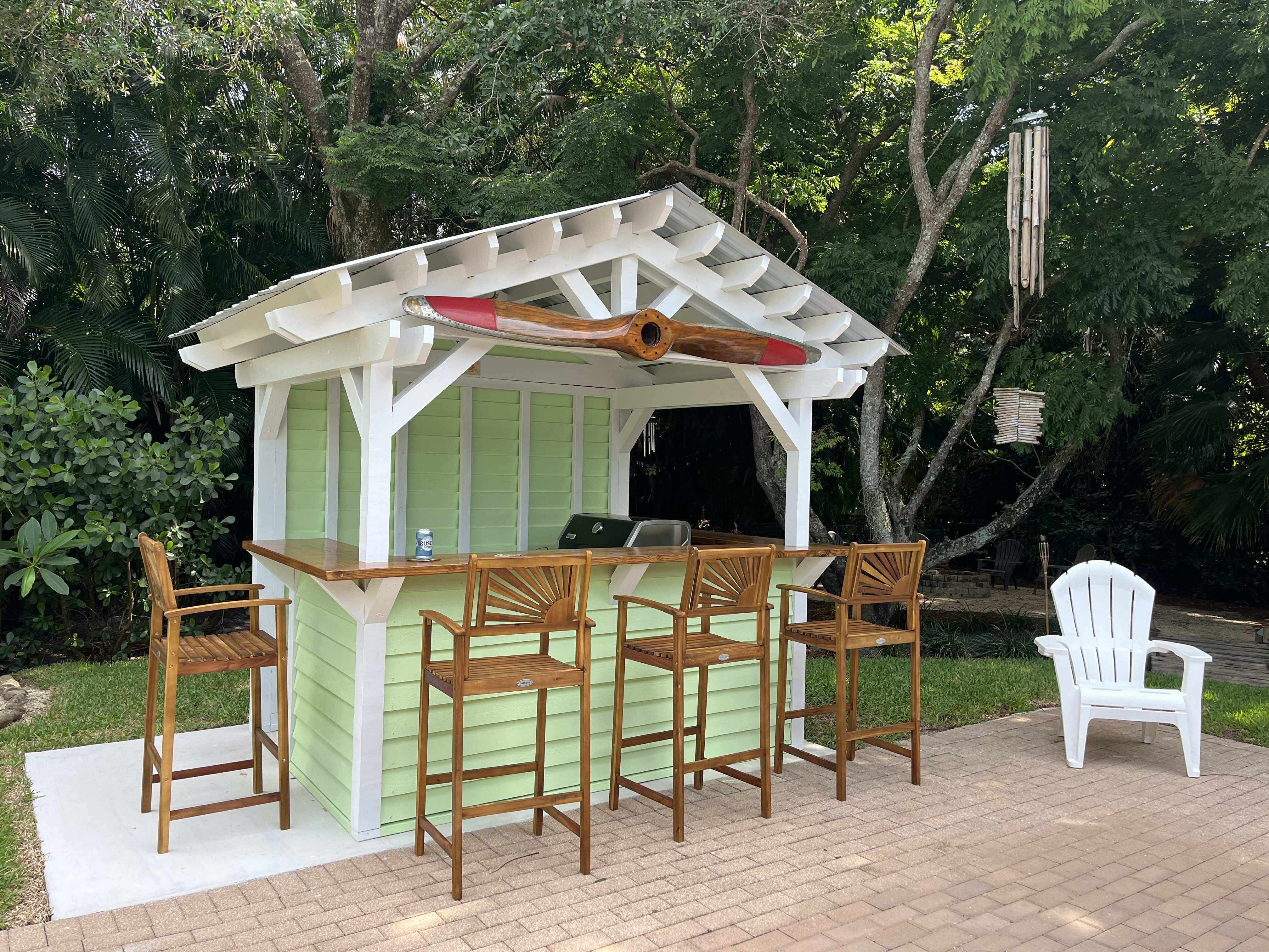 Delivered custom backyard bar