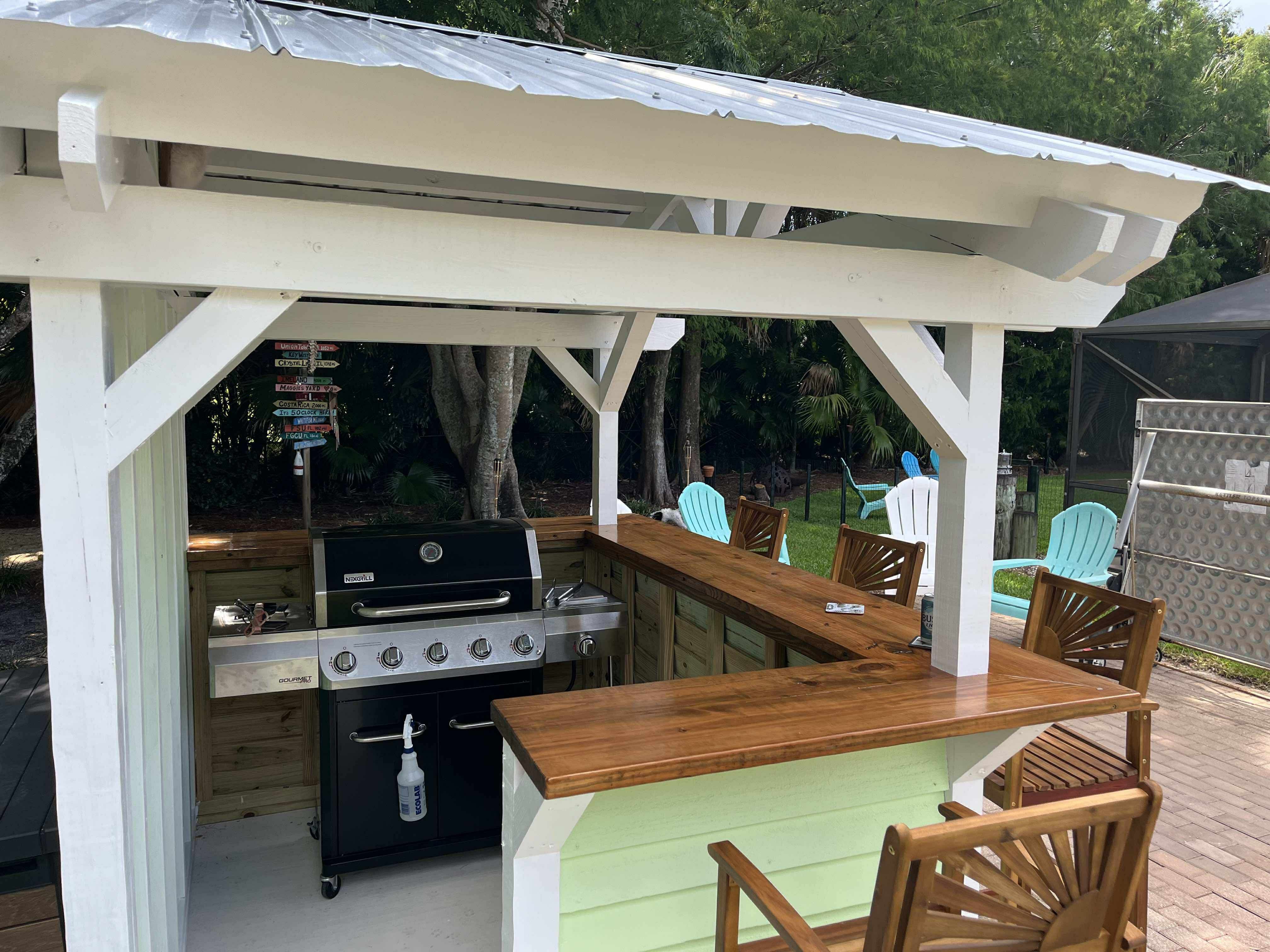 Delivered custom backyard bar