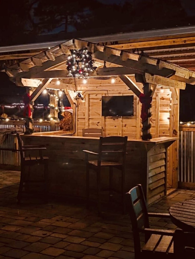 Delivered custom backyard bar