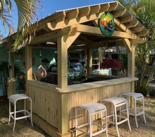 Delivered custom backyard bar