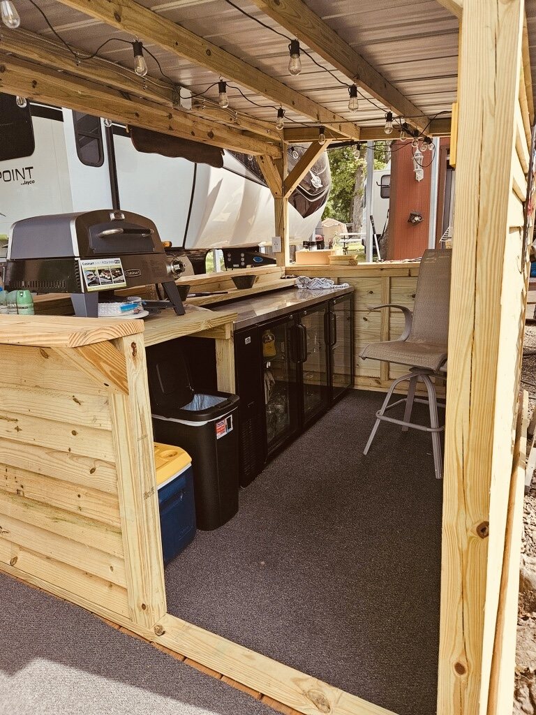 Delivered custom backyard bar