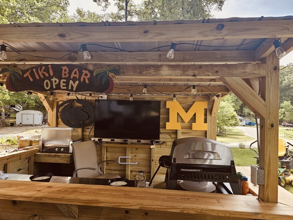 Delivered custom backyard bar