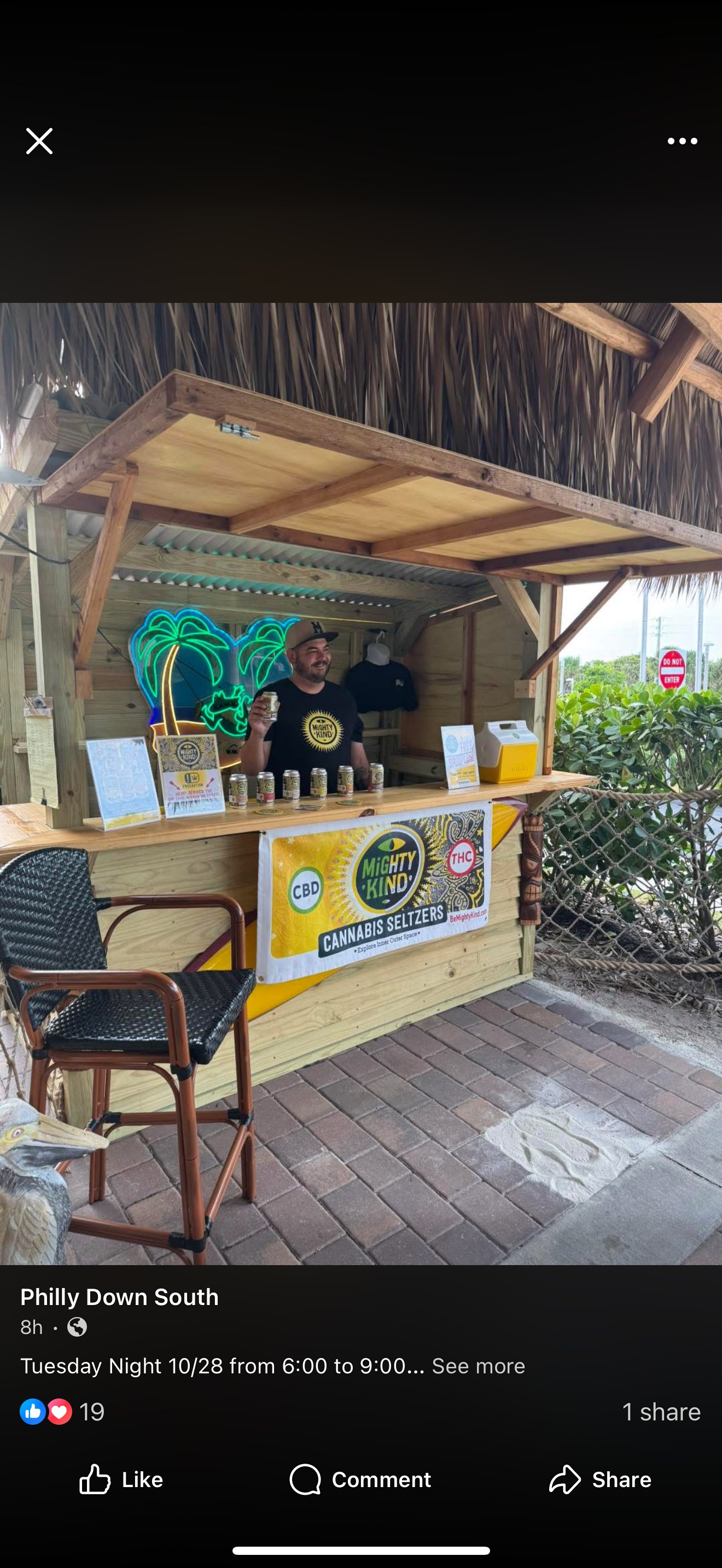 Delivered custom backyard bar