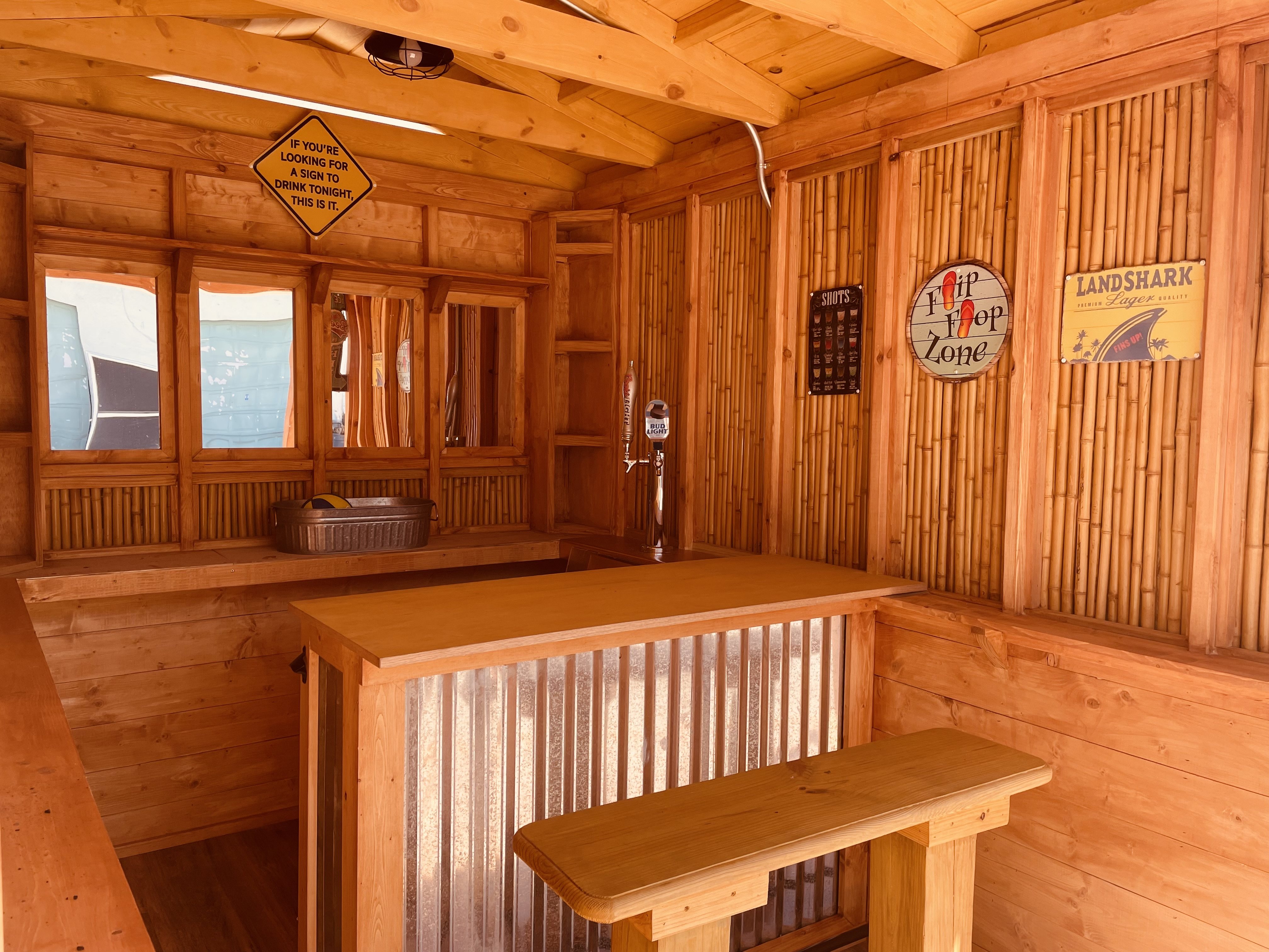 Delivered custom backyard bar