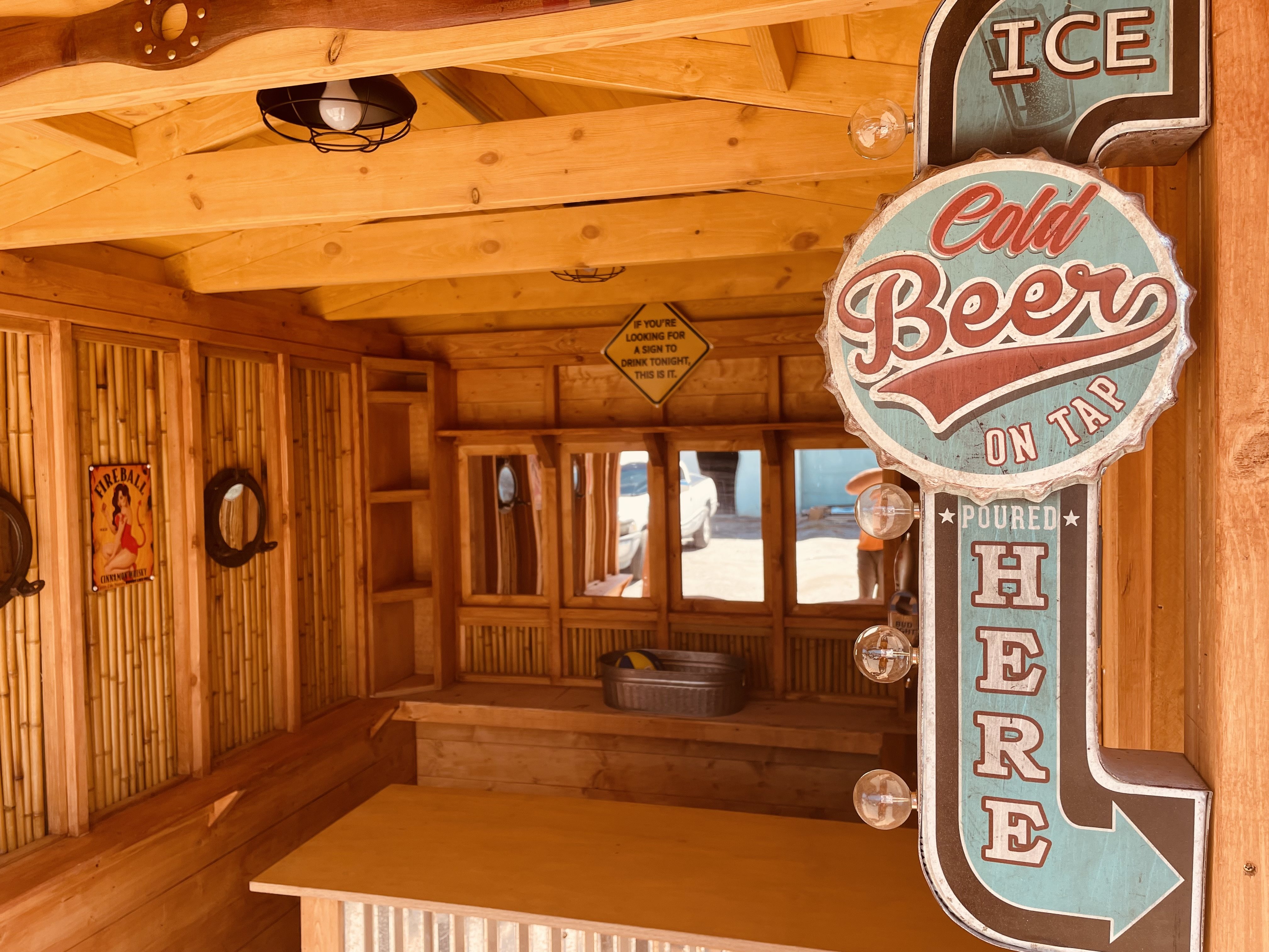 Delivered custom backyard bar