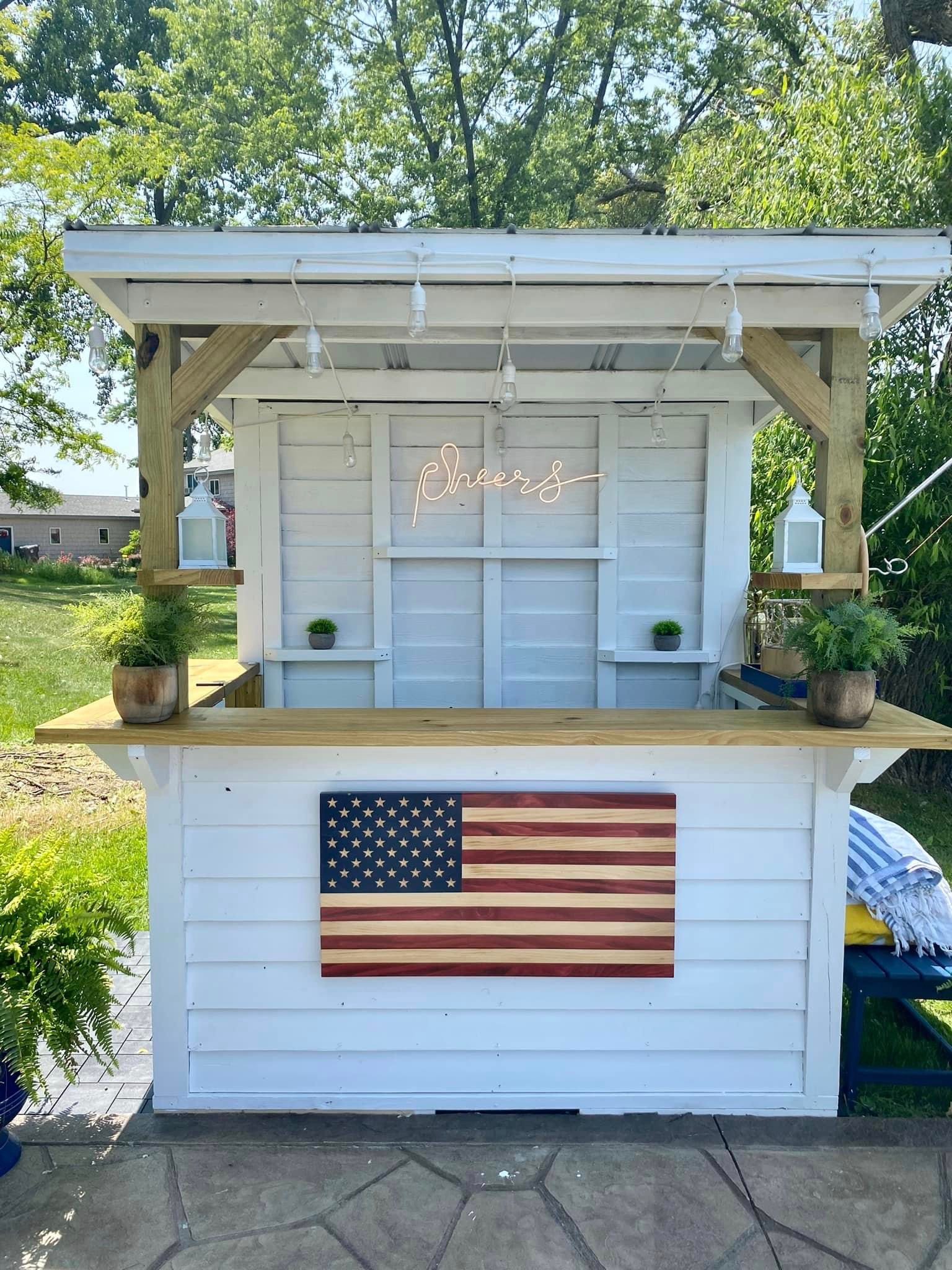 Delivered custom backyard bar