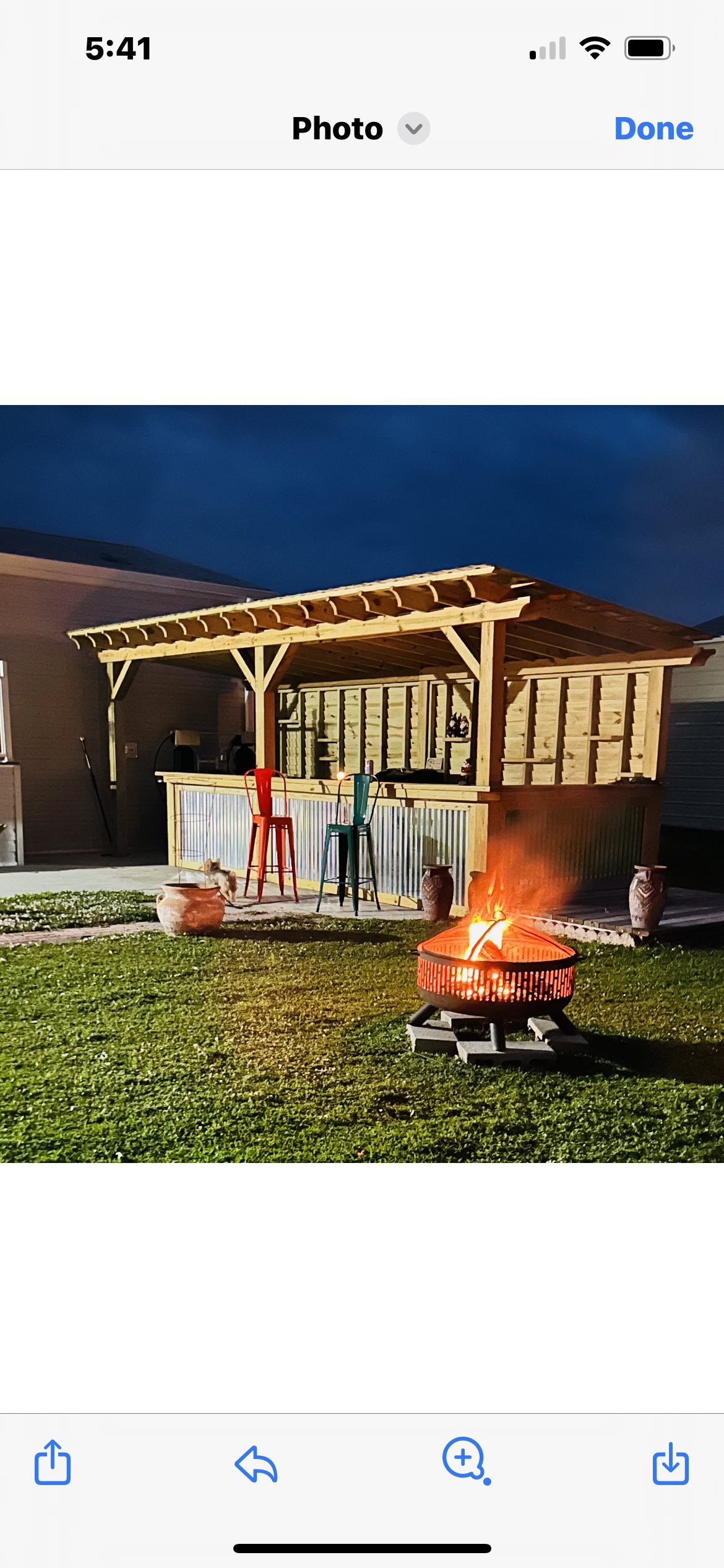 Delivered custom backyard bar