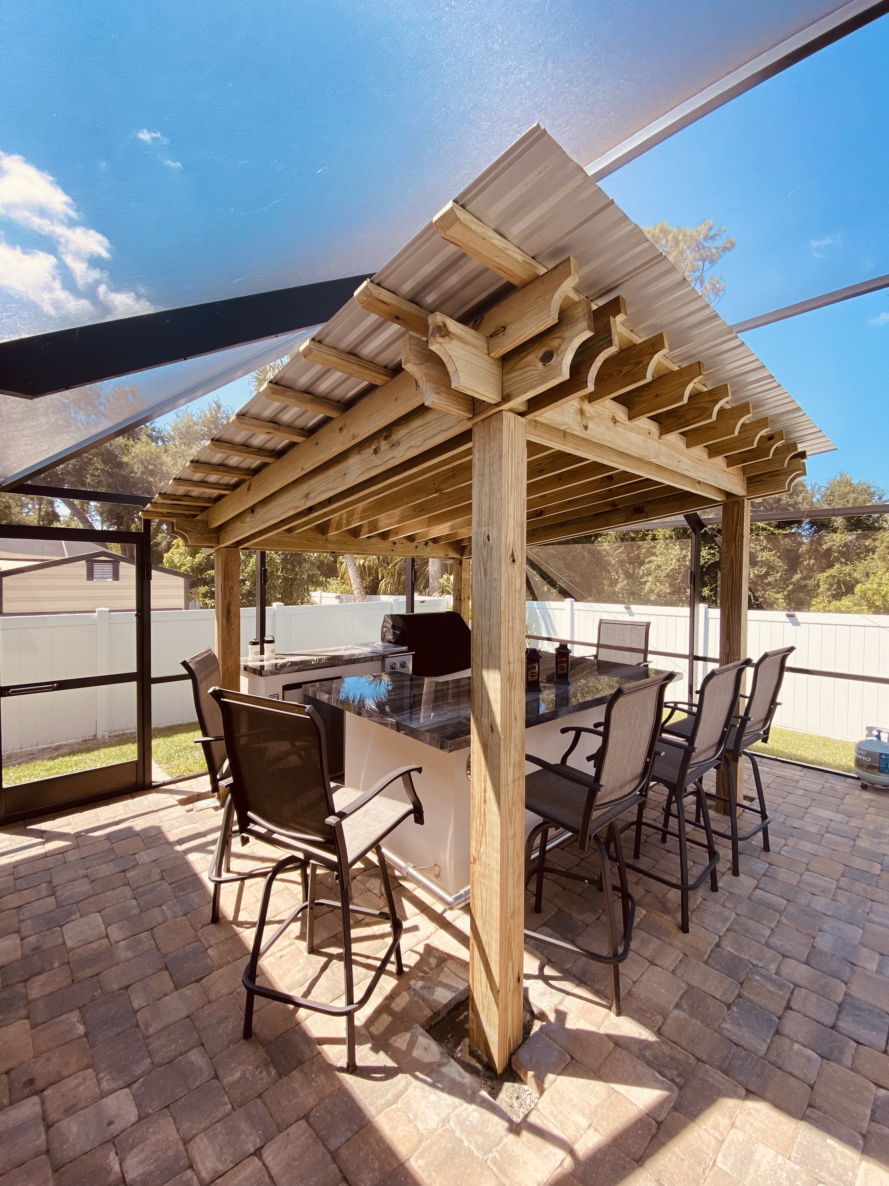 Delivered custom backyard bar