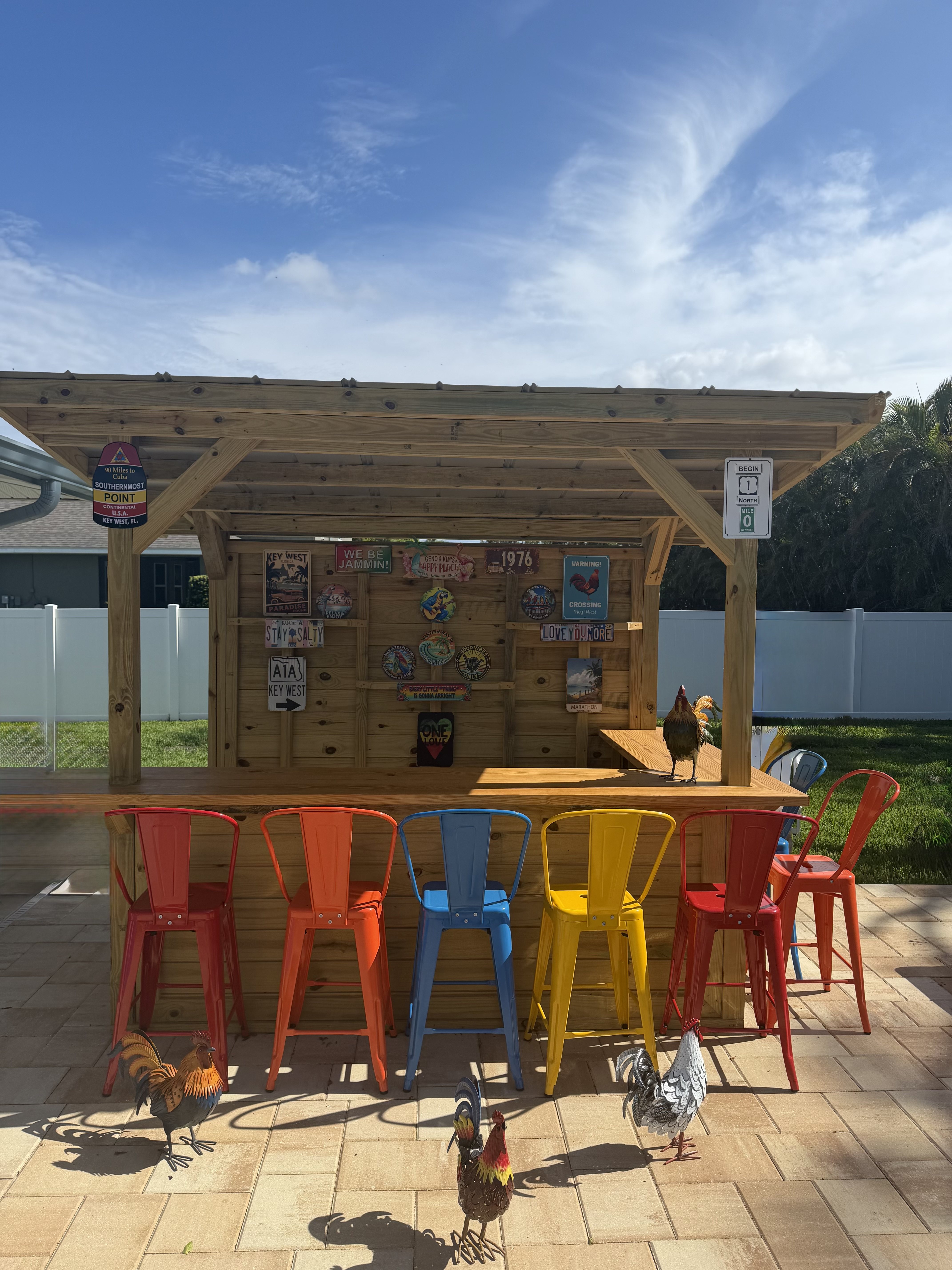Delivered custom backyard bar