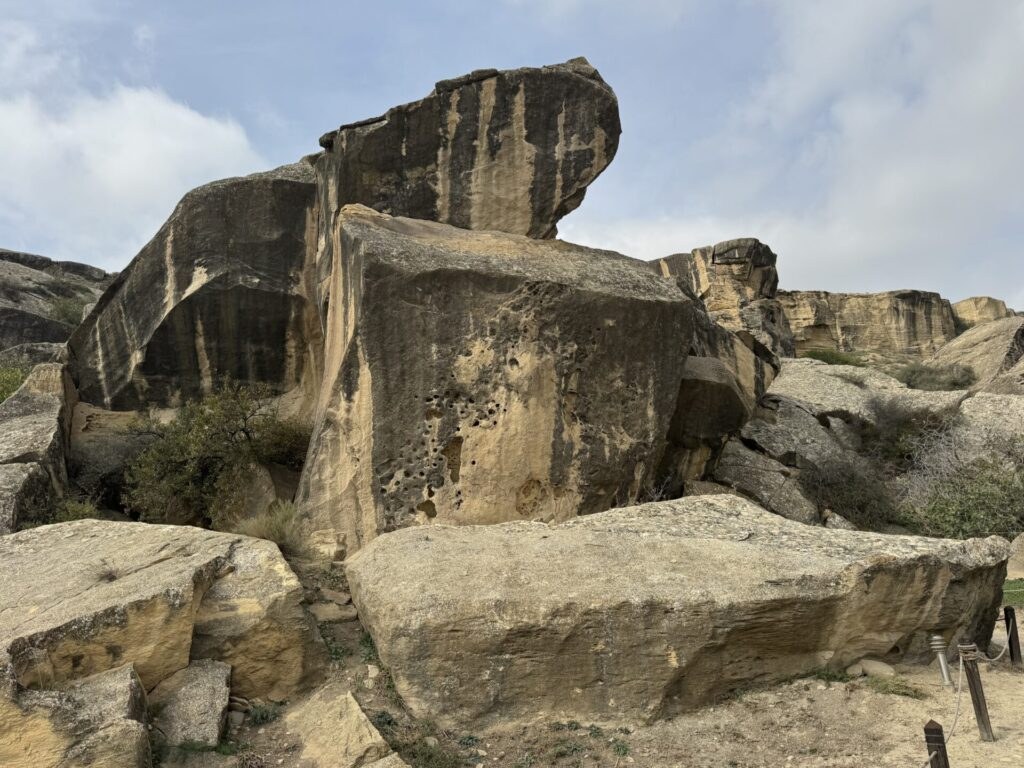 Archaeological site in Baku with cave drawings