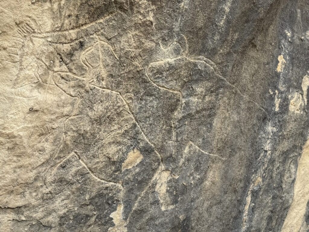 Archaeological site in Baku with cave drawings