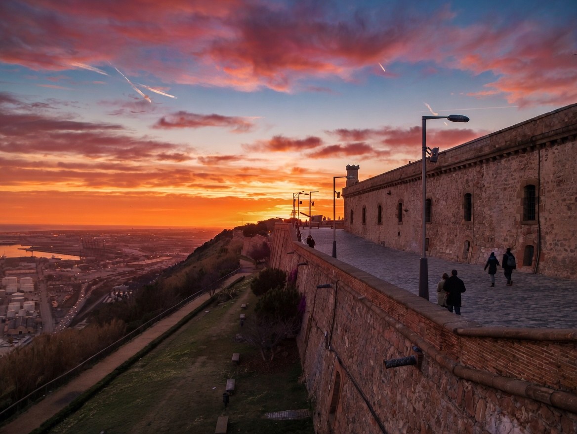 View from Montjuïc across Barcelona and its harbor