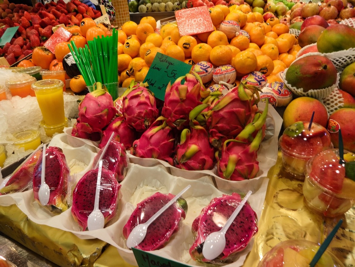 La Boqueria market stall in Barcelona