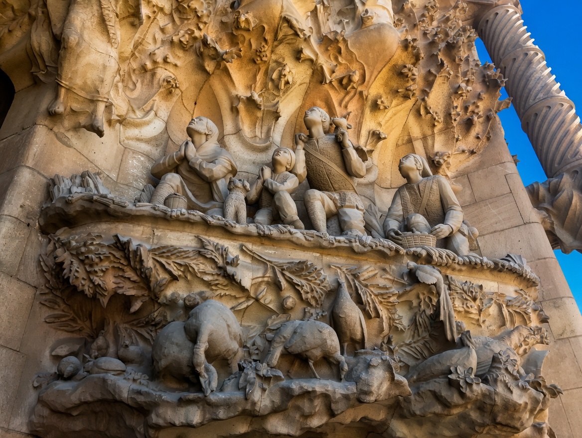 Nativity façade detail at Sagrada Família