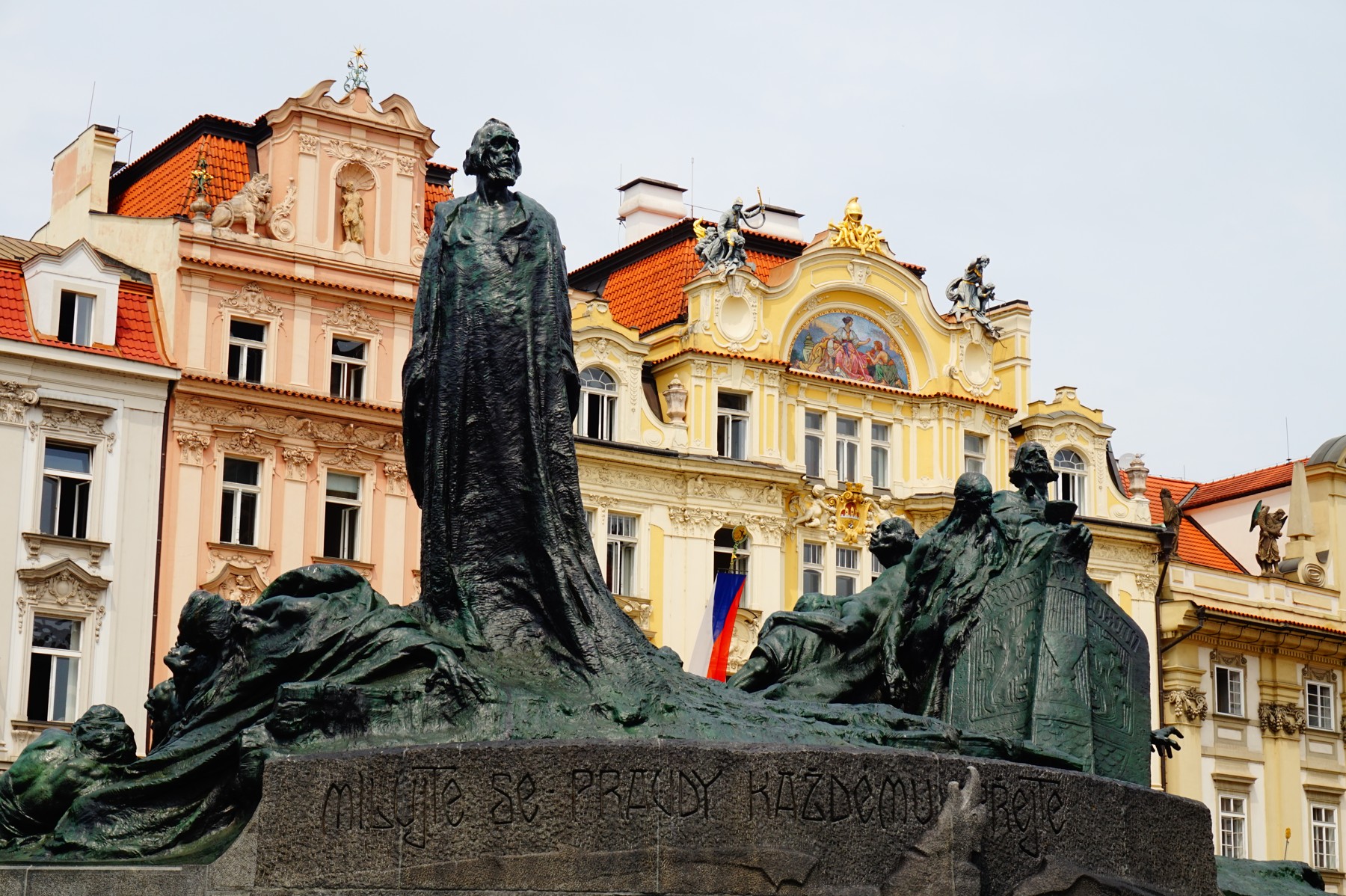 The Jan Hus Memorial in Prague’s Old Town Square.