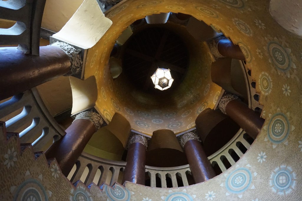 Spiral staircase at Santa Barbara courthouse
