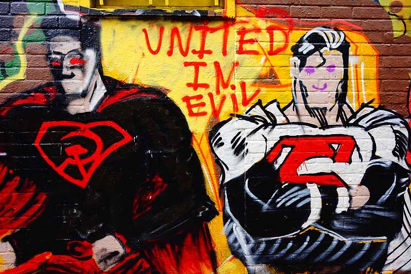 Travel photograph of street art meets parallel worlds