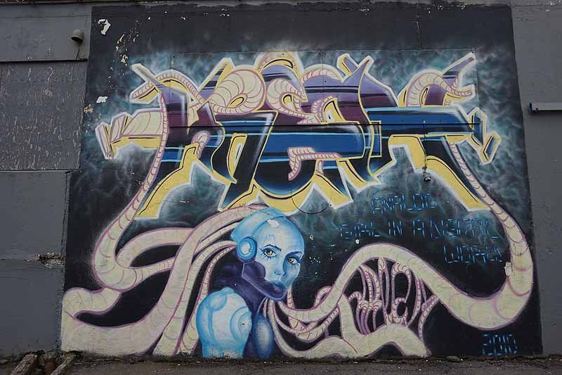 Travel photograph of street art meets parallel worlds