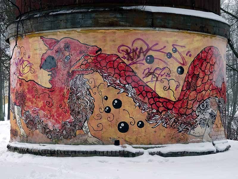 Travel photograph of street art meets parallel worlds