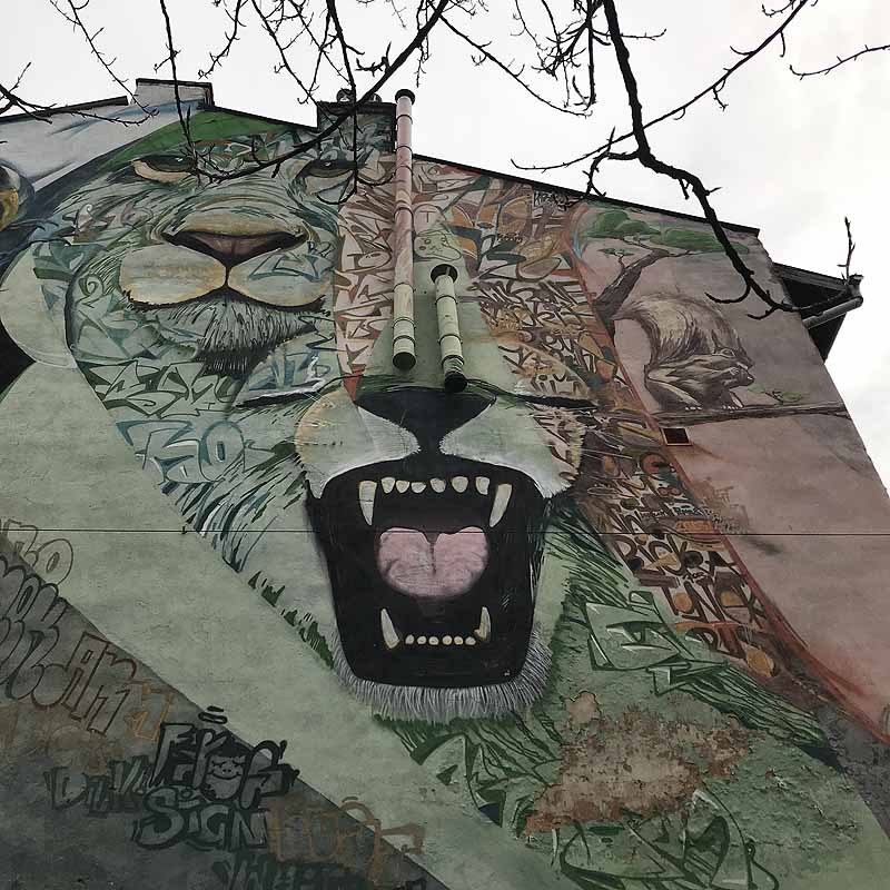 Travel photograph of street art meets parallel worlds
