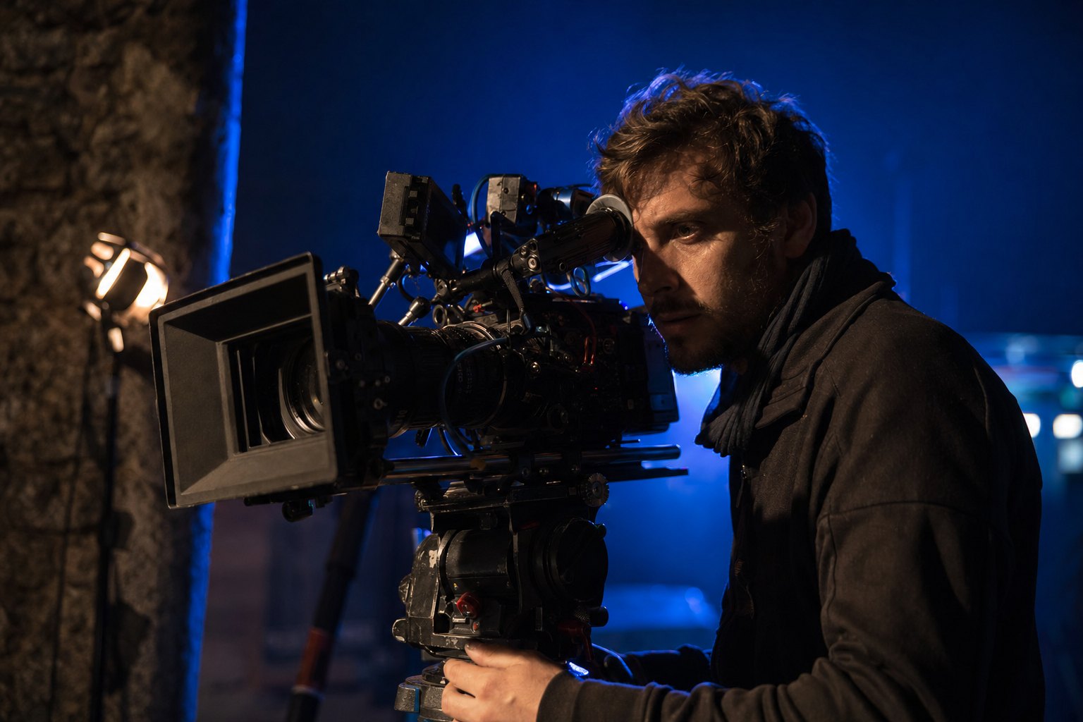 Filmmaker operating a cinema camera
