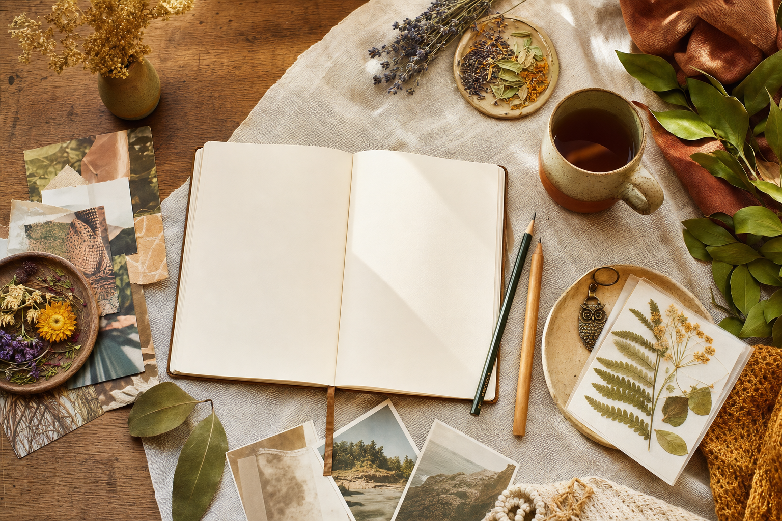Notebook and materials prepared for a practical workshop