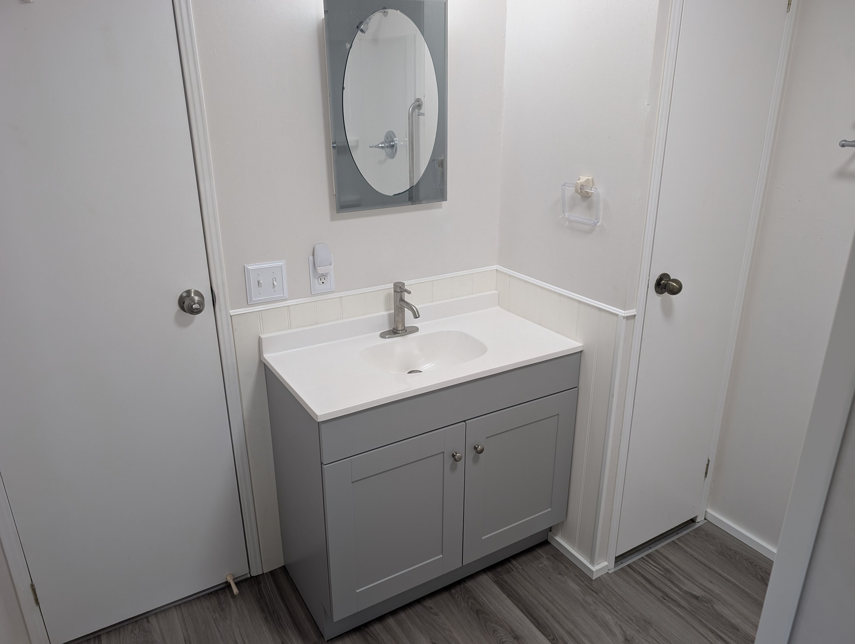 Bathroom vanity installation