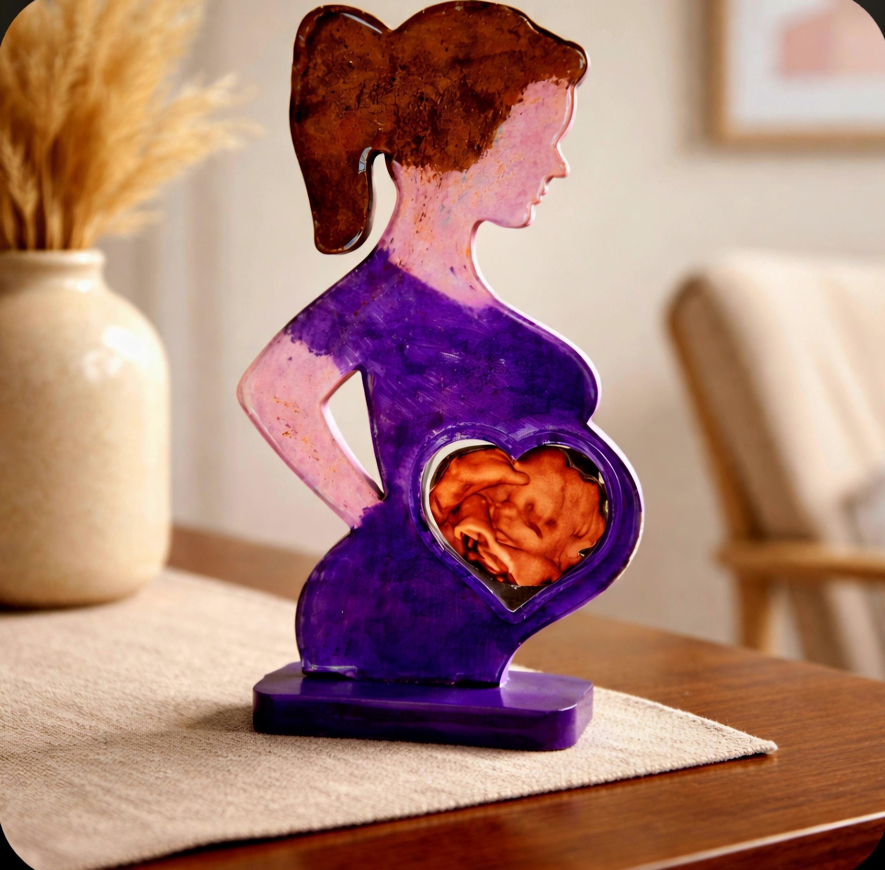 Pregnancy Silhouette Resin Keepsake | Angel Baby Memorial, Rainbow Baby Gift