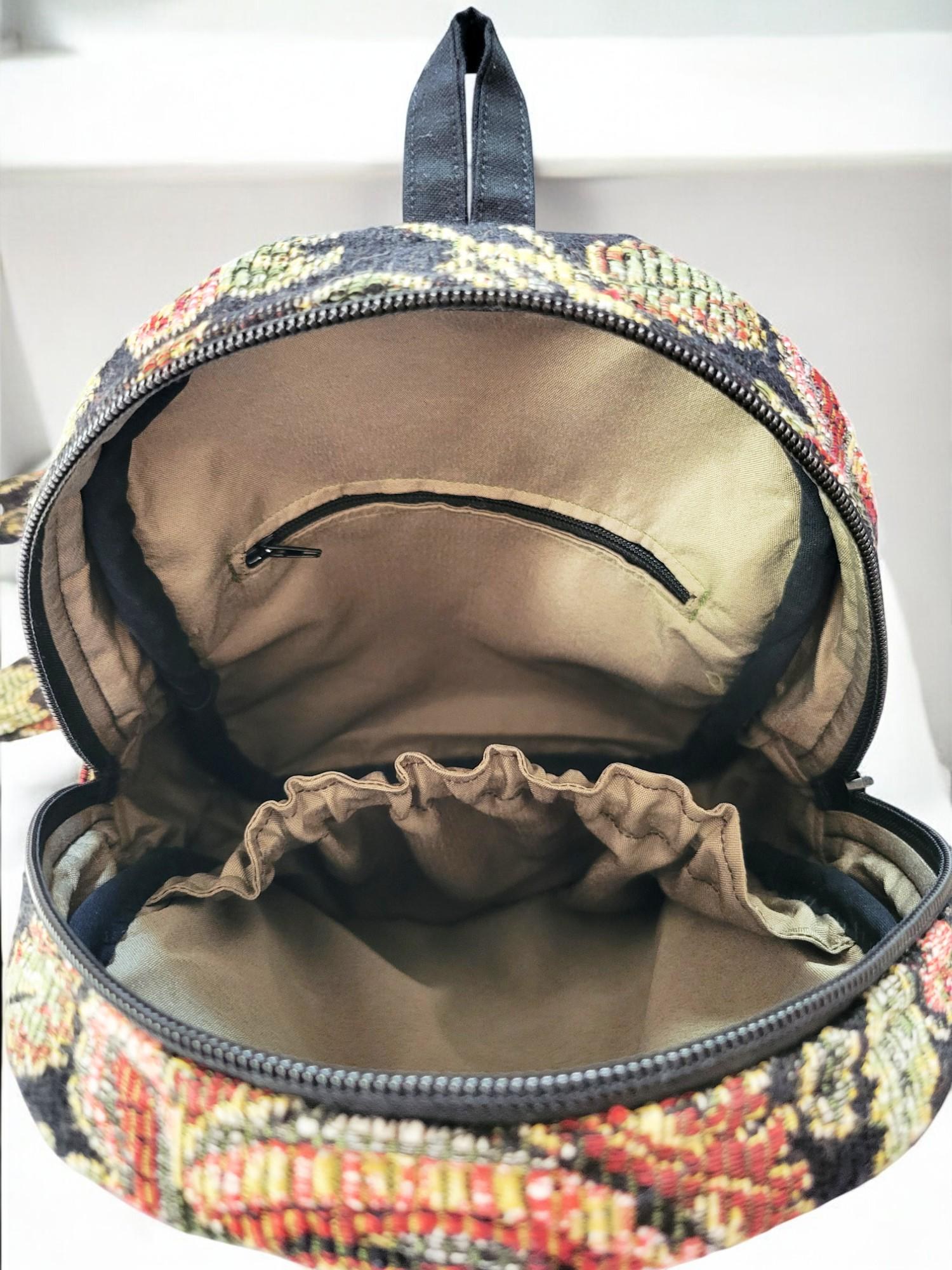 Black Tapestry Sling Bag/Cross Body Bag, view 5