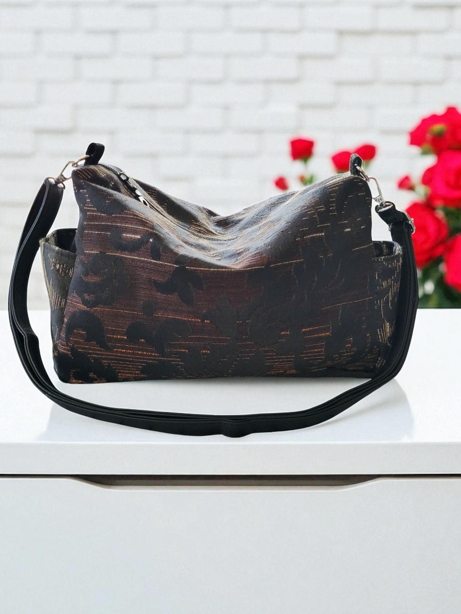 Ombre Tapestry Brocade Crossbody Handbag, Slouchy, Vintage Inspired