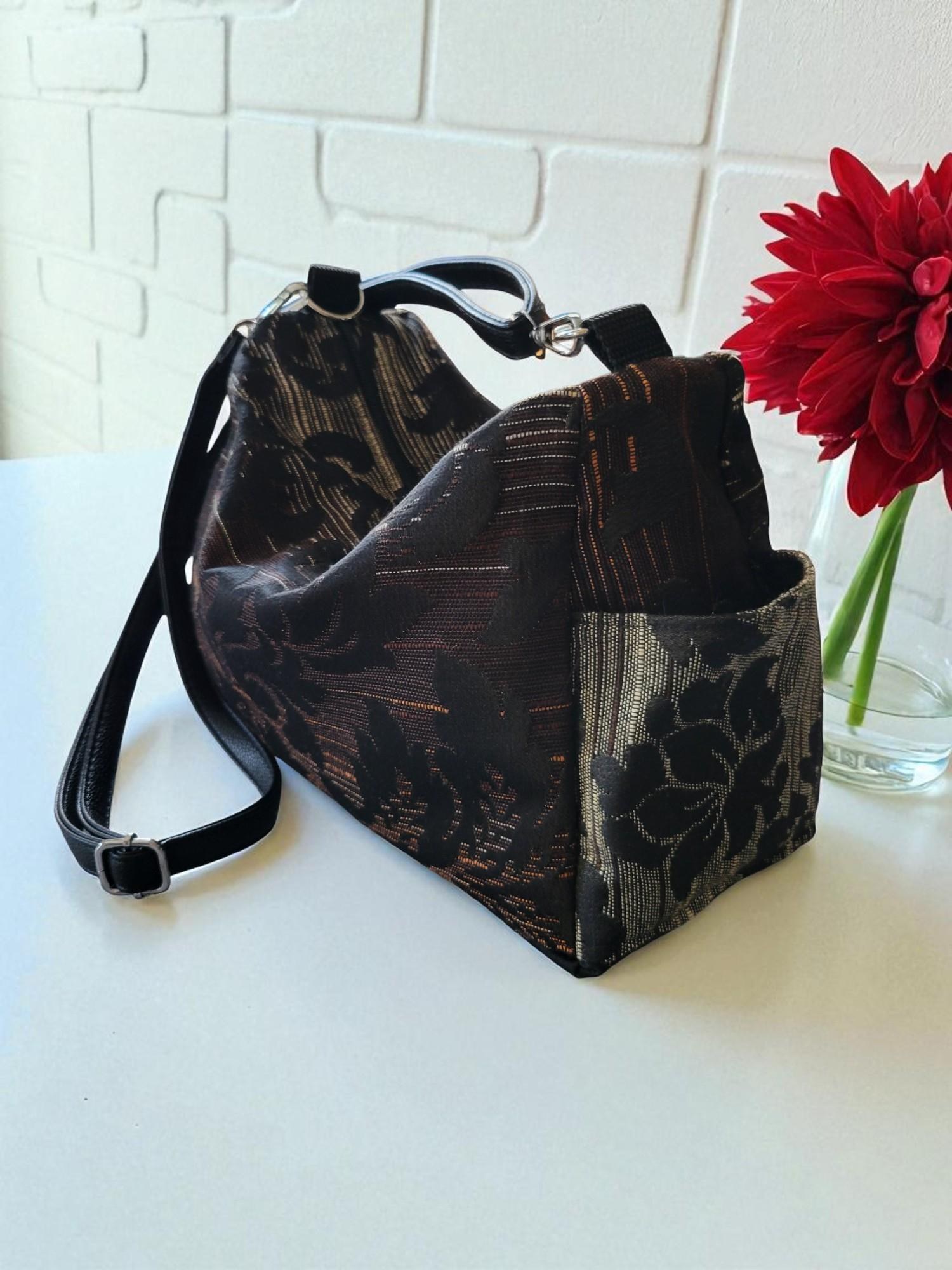 Ombre Tapestry Brocade Crossbody Handbag, Slouchy, Vintage Inspired, view 2