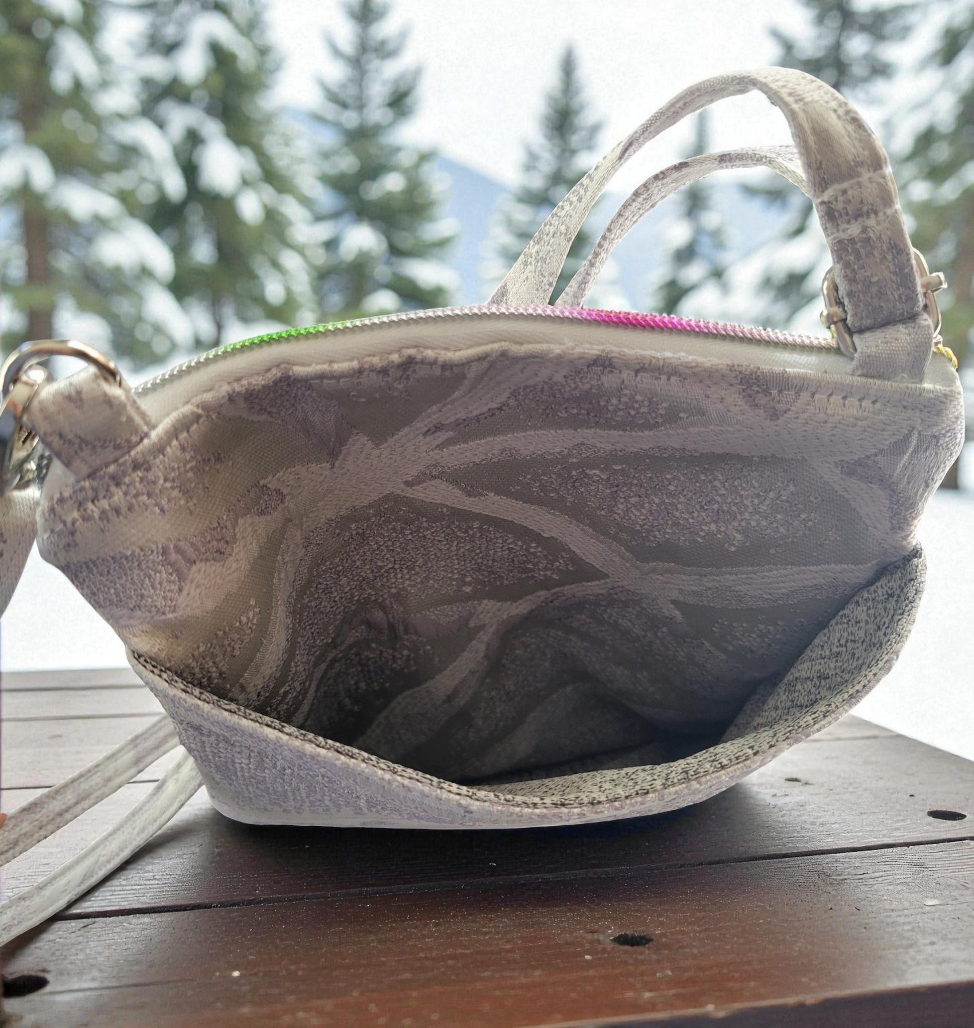 Elegant Winter White Tapestry Jacquard Crossbody Bag, Boho Inspired, view 13