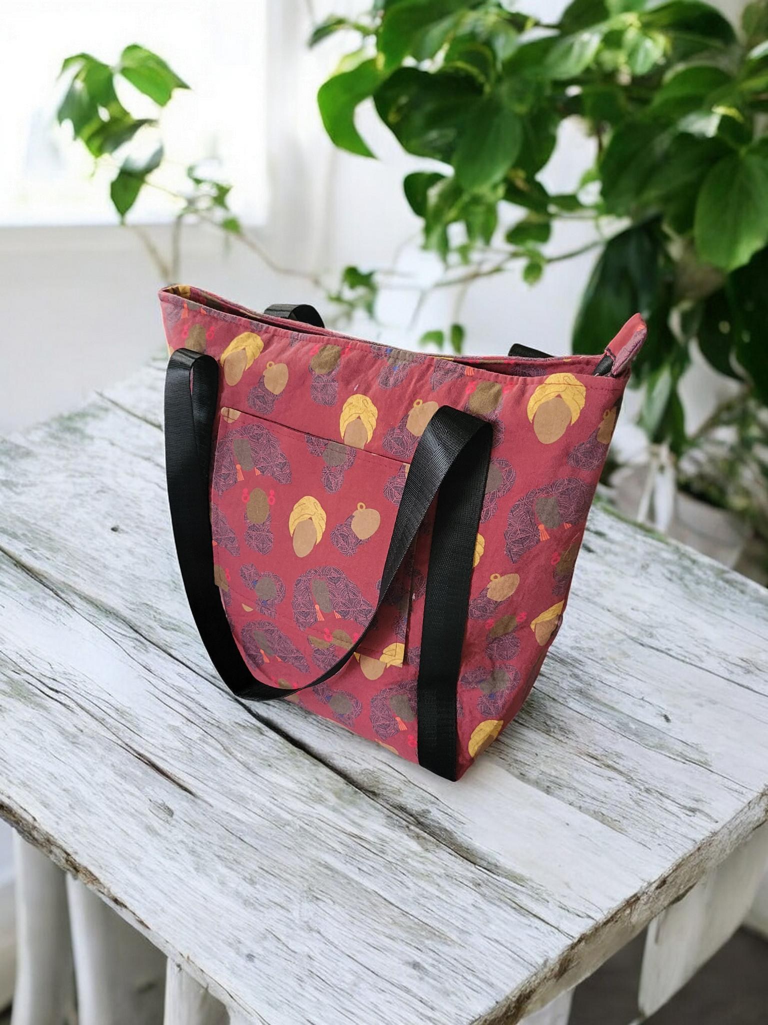 Zipper Top Tote Bag, Shoulder Bag, Eco Friendly, view 10