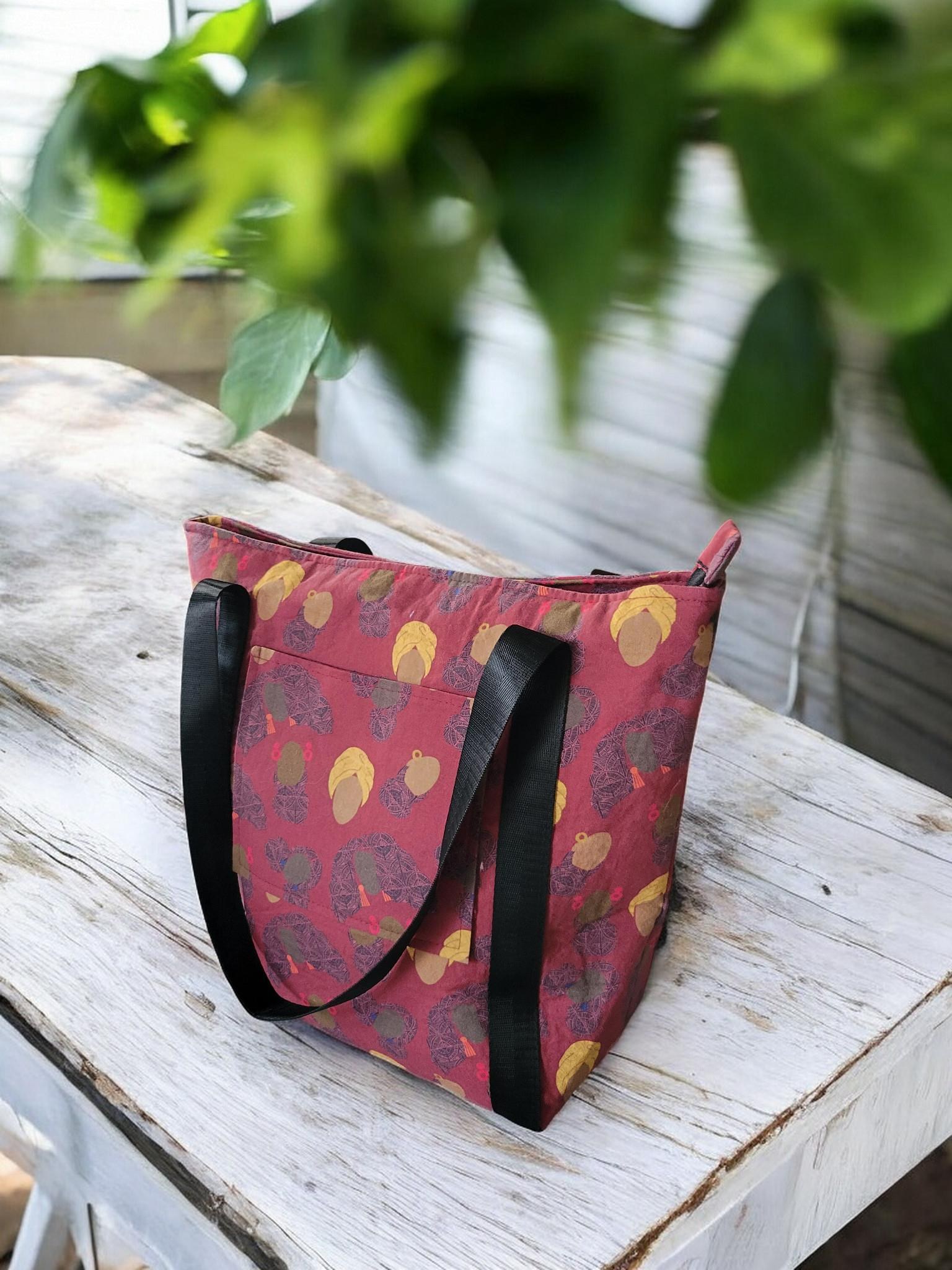 Zipper Top Tote Bag, Shoulder Bag, Eco Friendly, view 13