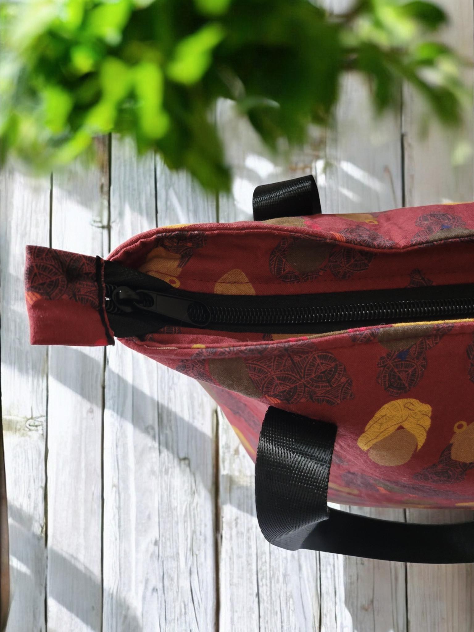 Zipper Top Tote Bag, Shoulder Bag, Eco Friendly, view 3