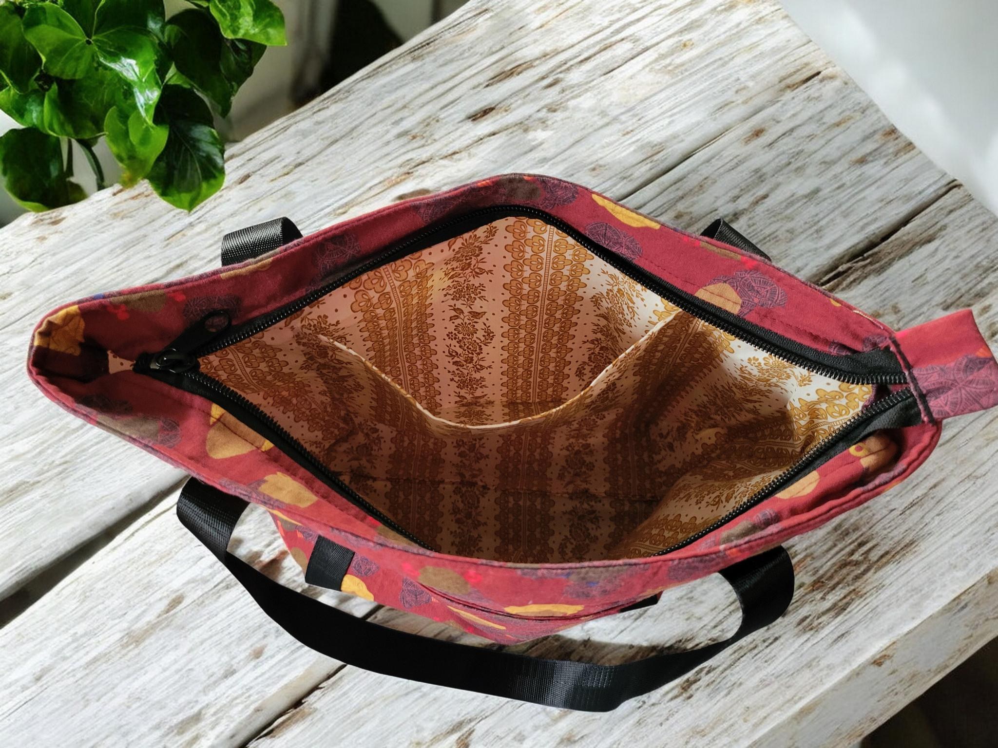 Zipper Top Tote Bag, Shoulder Bag, Eco Friendly, view 4