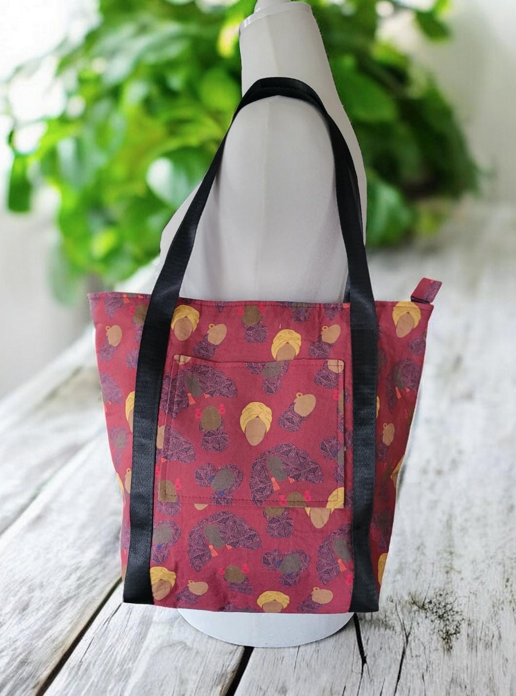 Zipper Top Tote Bag, Shoulder Bag, Eco Friendly, view 7