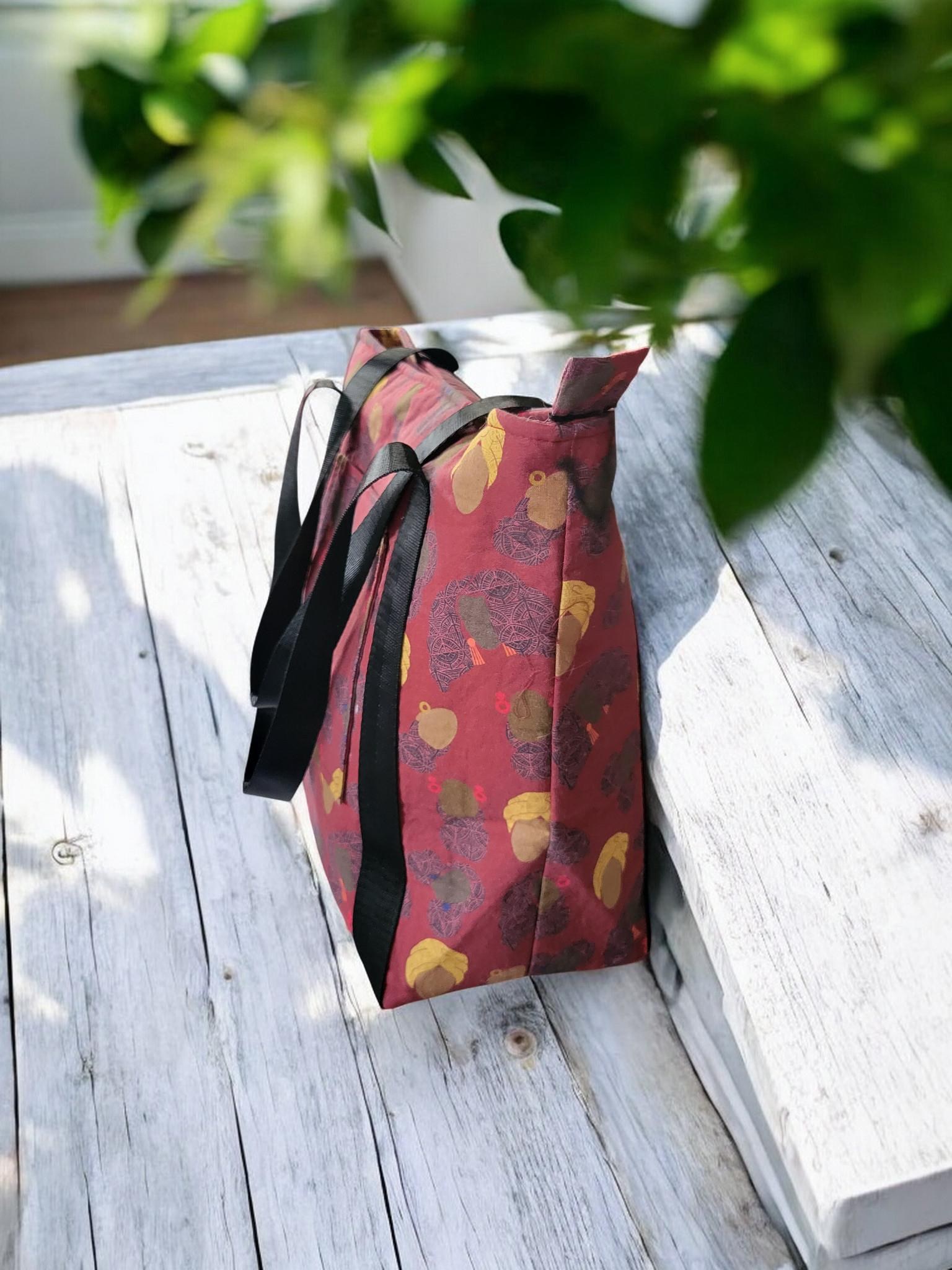 Zipper Top Tote Bag, Shoulder Bag, Eco Friendly, view 8