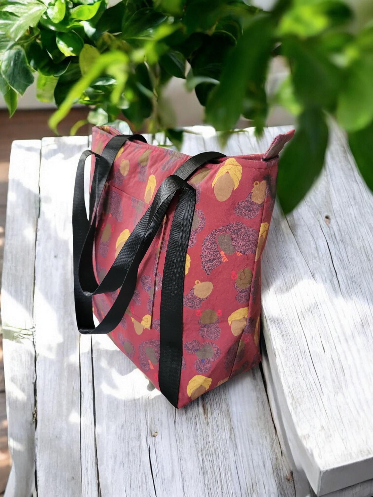 Zipper Top Tote Bag, Shoulder Bag, Eco Friendly, view 9