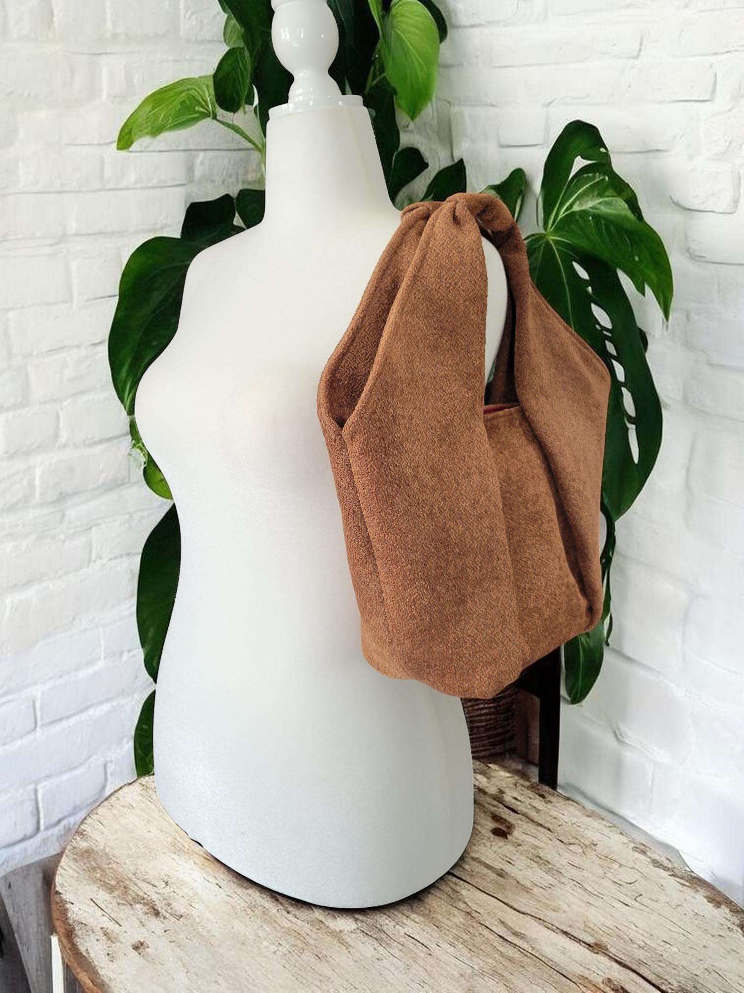 Suede Textured Hobo Bag, Structured Shoulder Purse, Minimalist Handbag, view 12