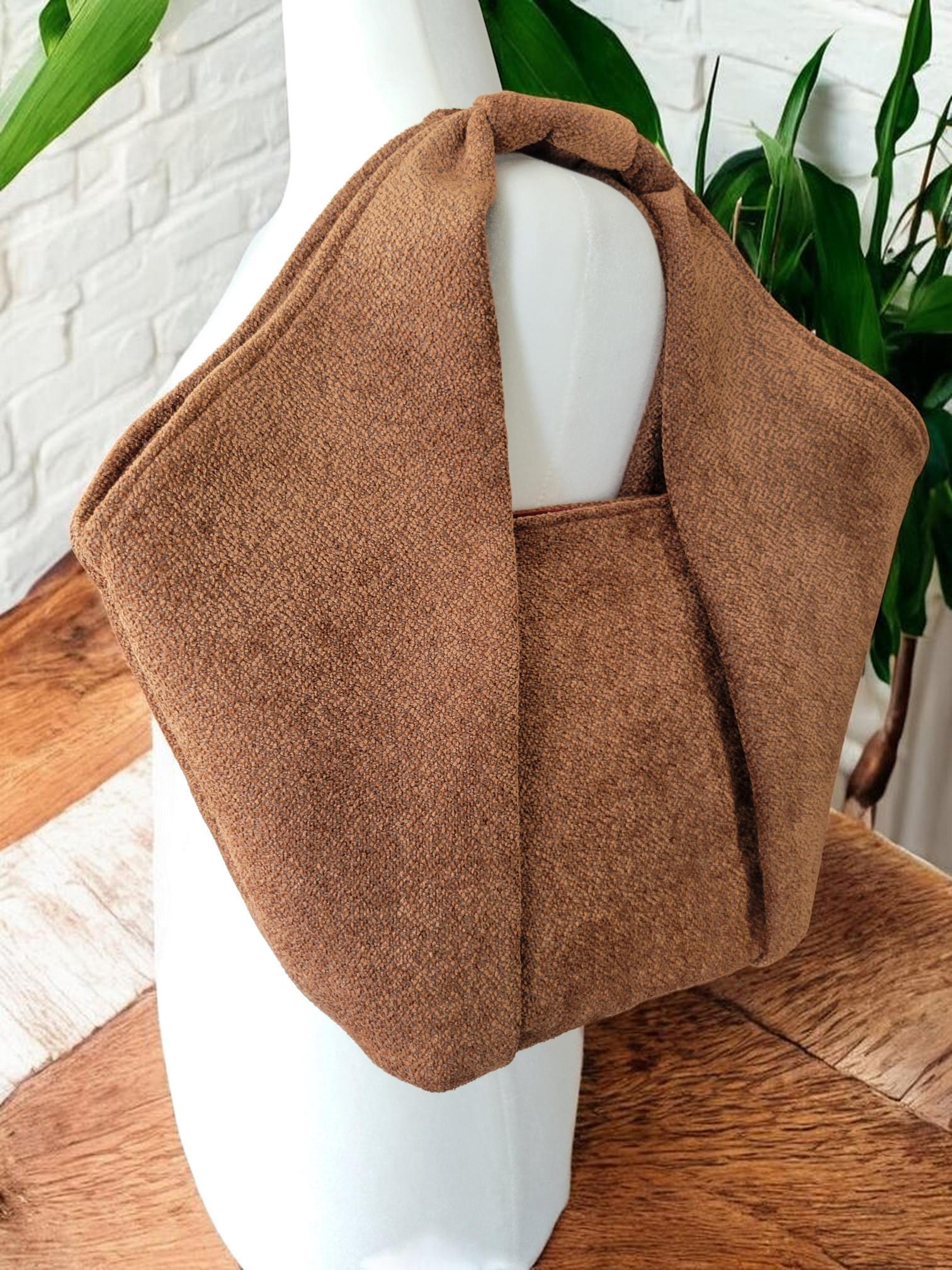 Suede Textured Hobo Bag, Structured Shoulder Purse, Minimalist Handbag, view 2
