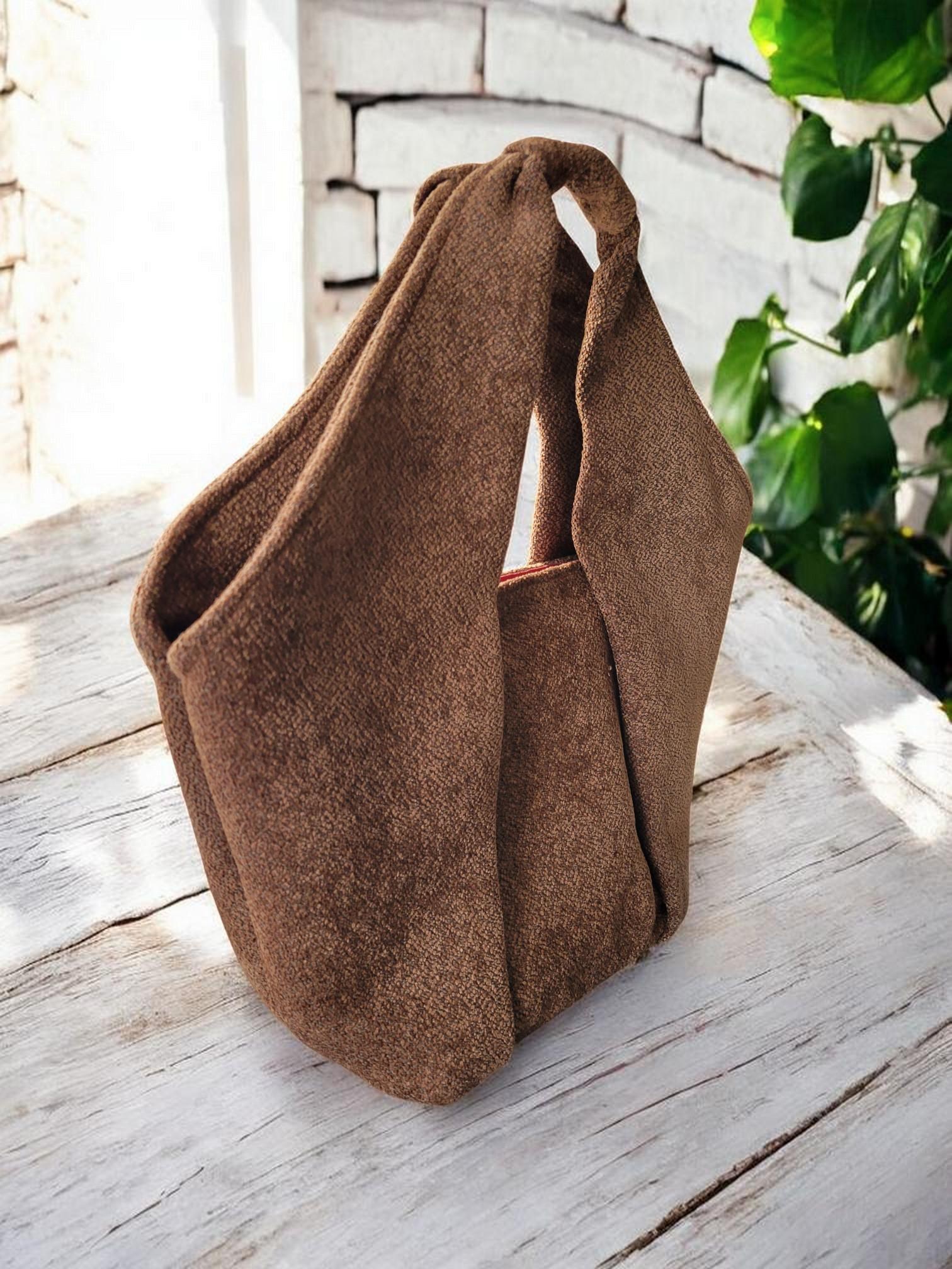 Suede Textured Hobo Bag, Structured Shoulder Purse, Minimalist Handbag, view 3