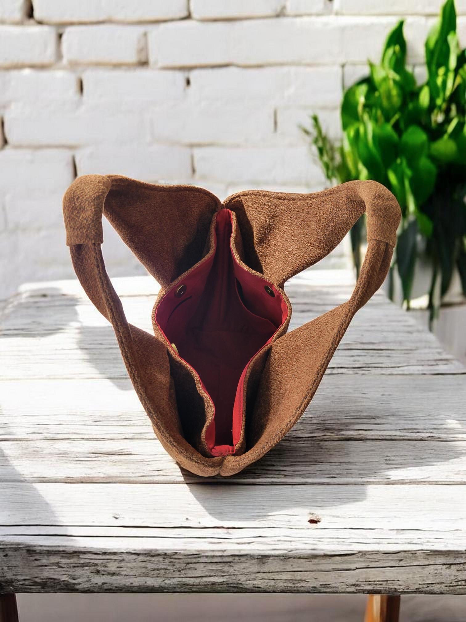 Suede Textured Hobo Bag, Structured Shoulder Purse, Minimalist Handbag, view 6
