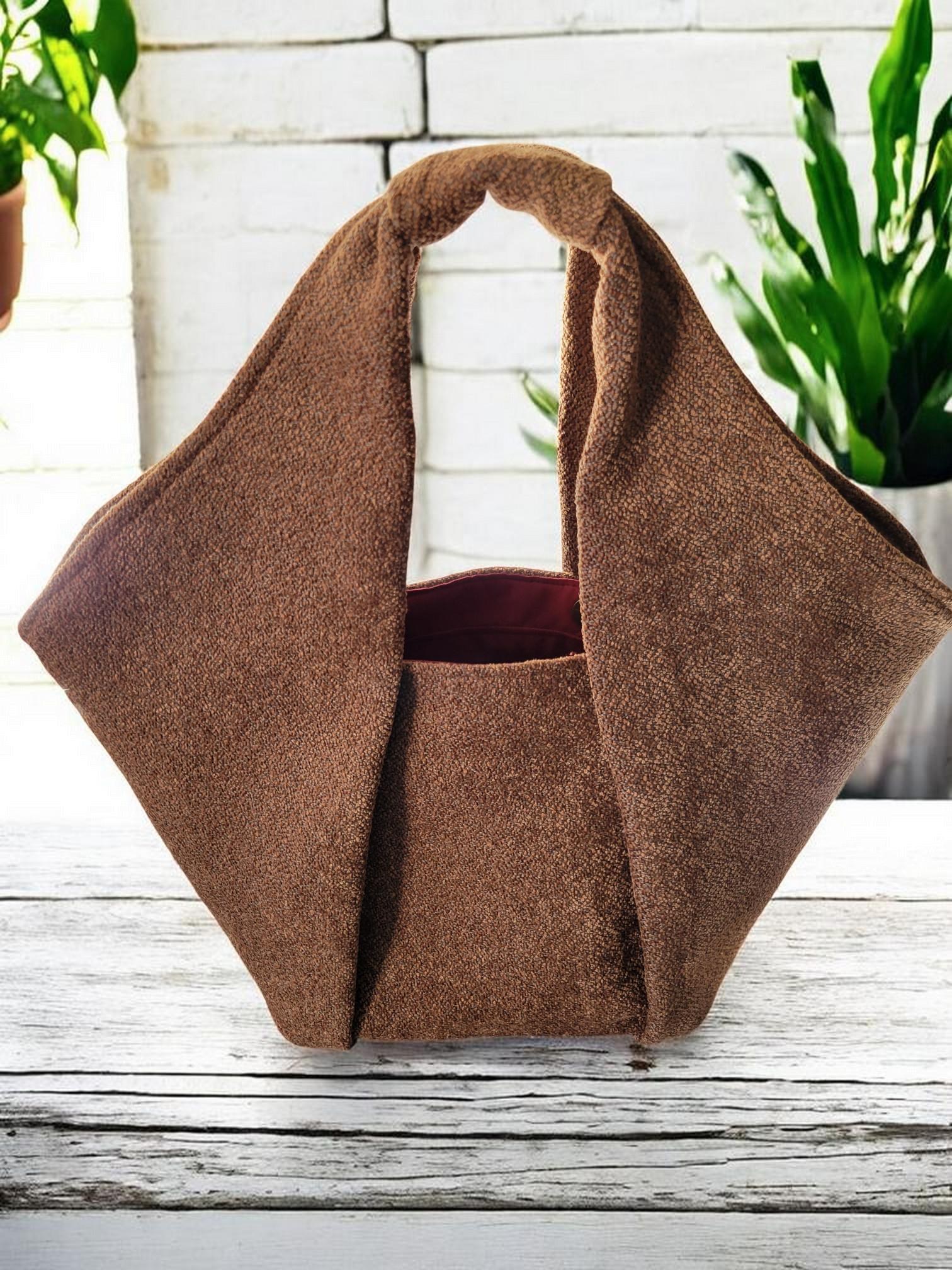 Suede Textured Hobo Bag, Structured Shoulder Purse, Minimalist Handbag, view 8